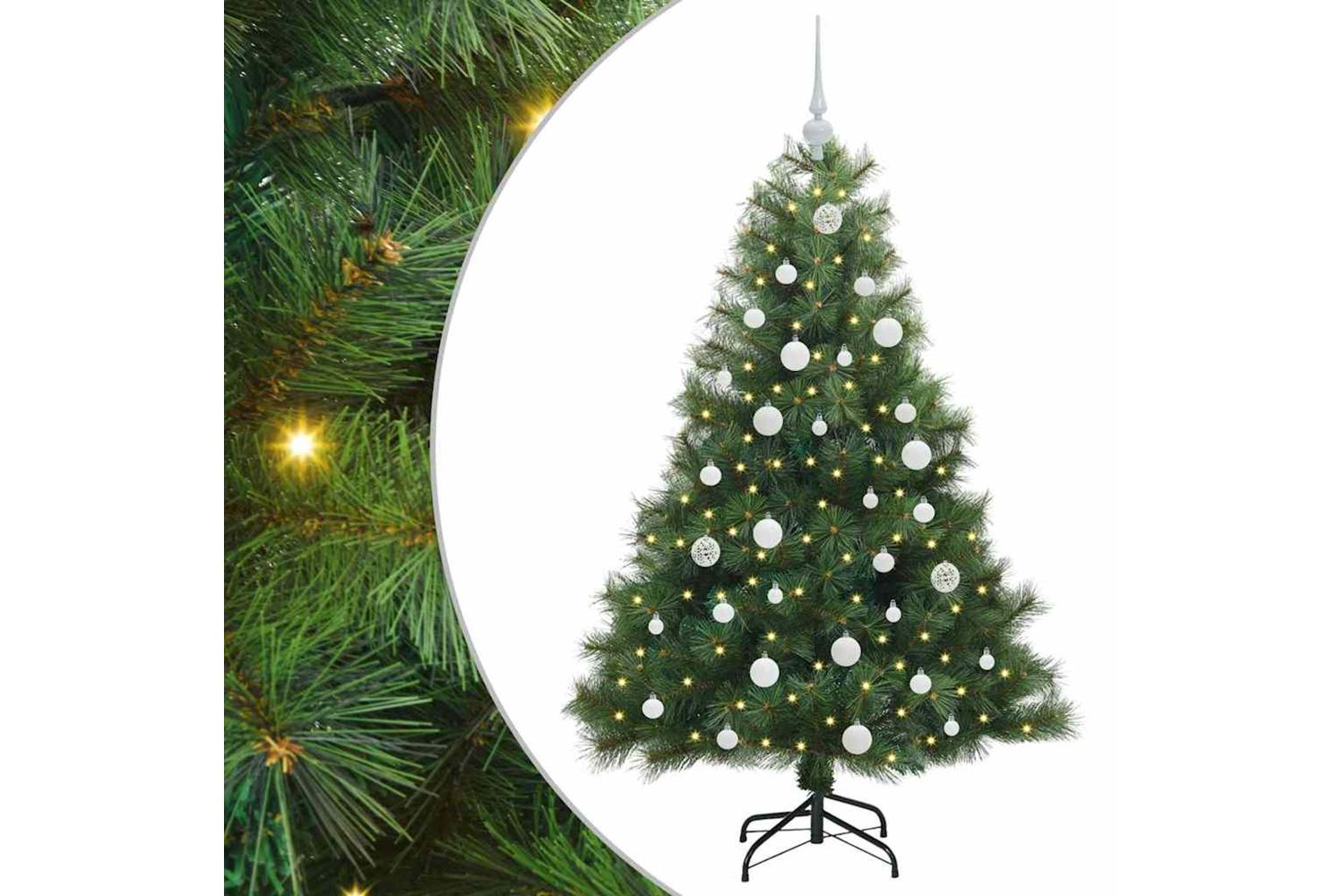 Vidaxl Artificial Christmas Tree With 150 Leds Green 150 Cm Pe And Pvc