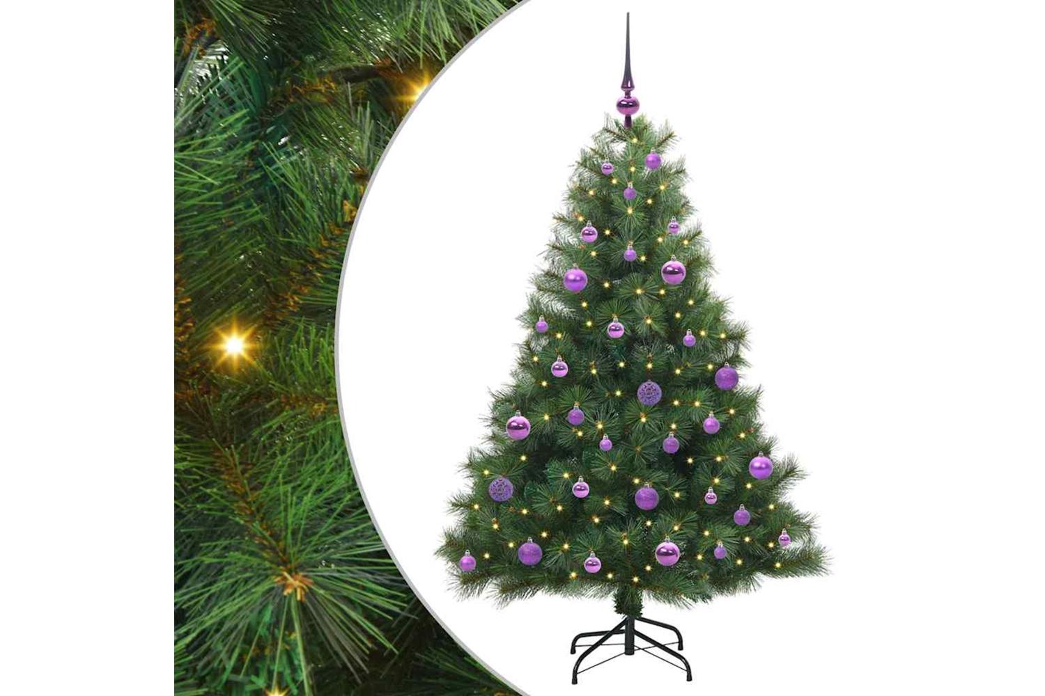 Vidaxl Artificial Christmas Tree With 150 Leds Green 150 Cm Pe And Pvc
