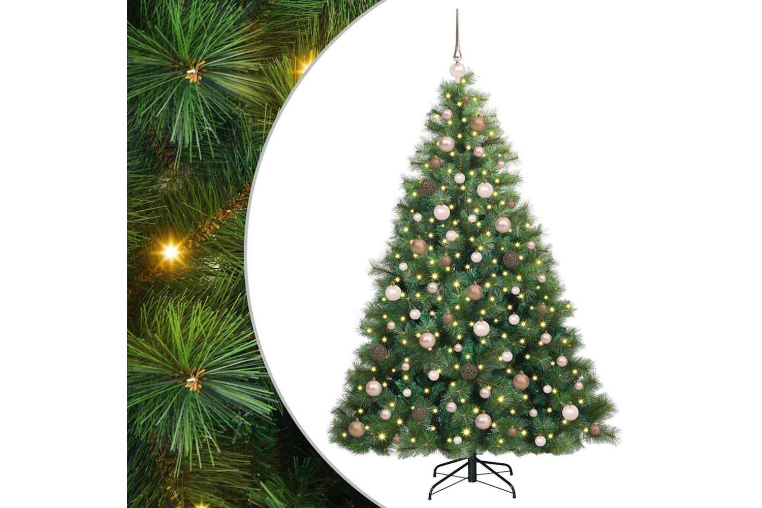 Vidaxl Artificial Christmas Tree With 300 Leds Green 180 Cm Pe And Pvc