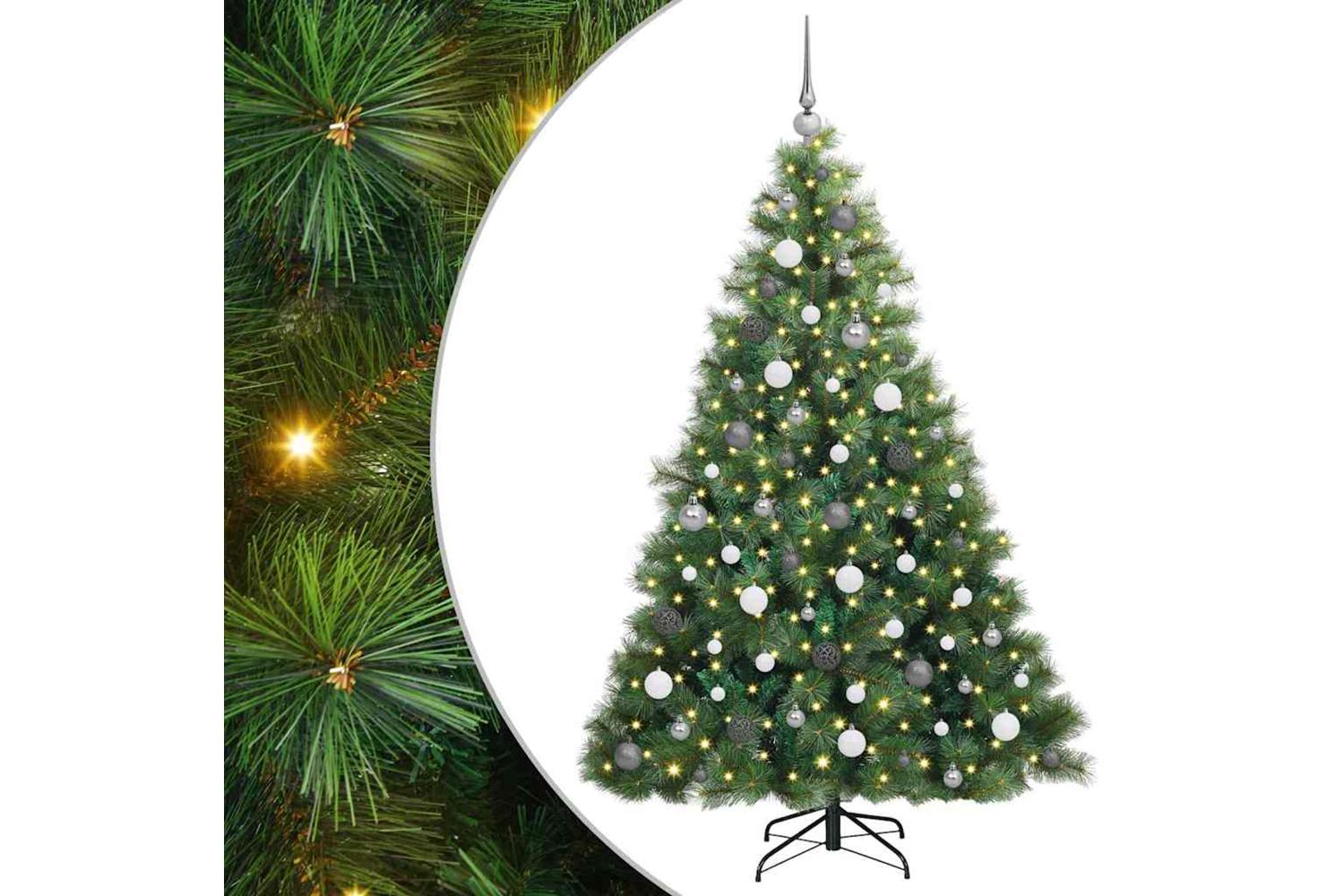 Vidaxl Artificial Christmas Tree With 300 Leds Green 180 Cm Pe And Pvc