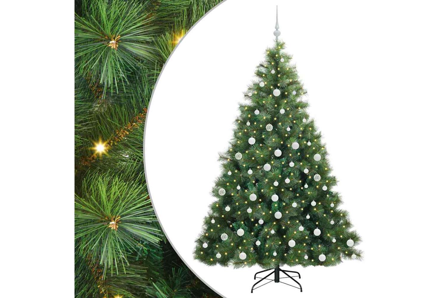 Vidaxl Artificial Christmas Tree With 300 Leds Green 180 Cm Pe And Pvc