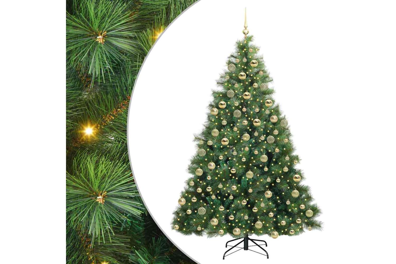 Vidaxl Artificial Christmas Tree With 300 Leds Green 180 Cm Pe And Pvc