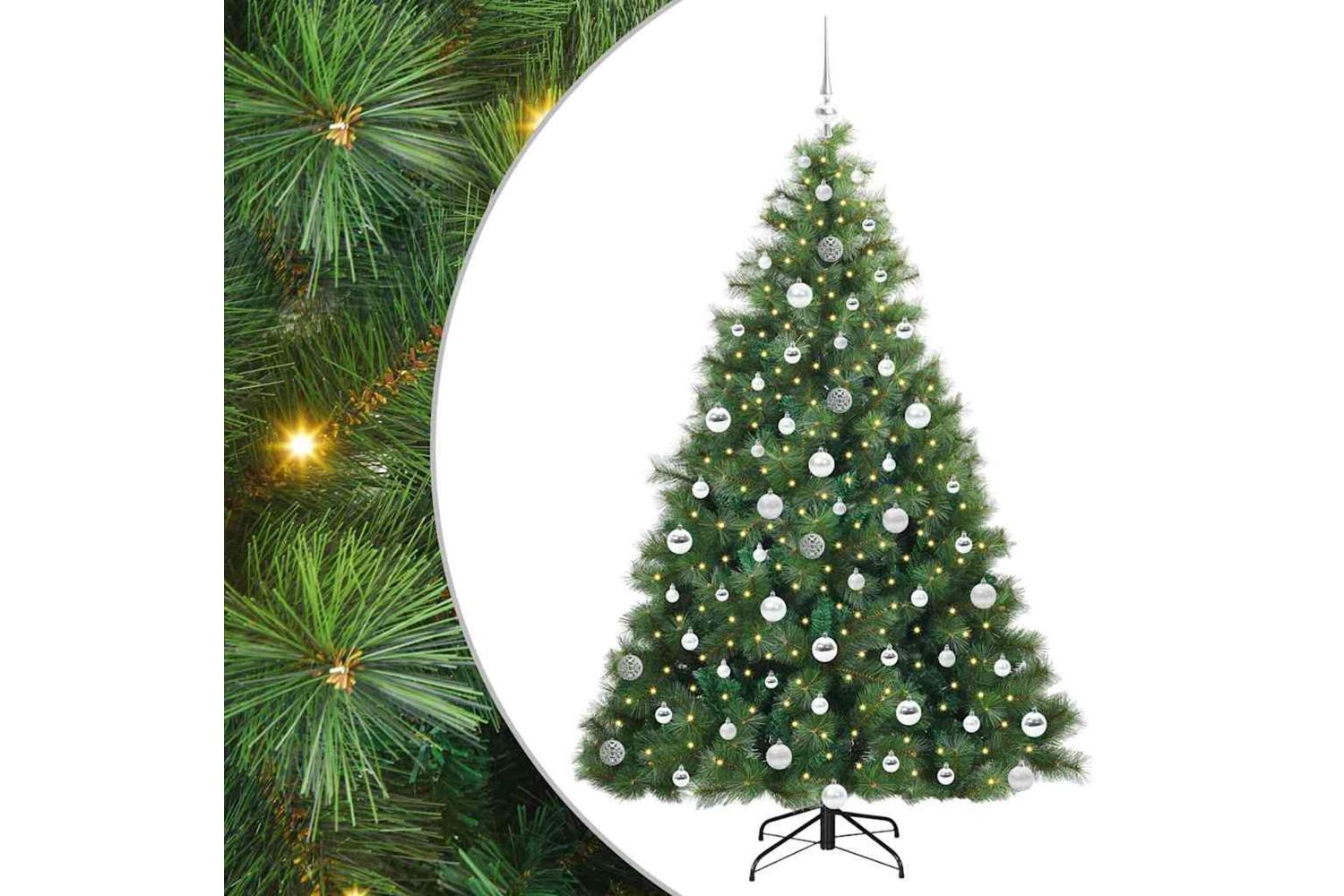Vidaxl Artificial Christmas Tree With 300 Leds Green 180 Cm Pe And Pvc