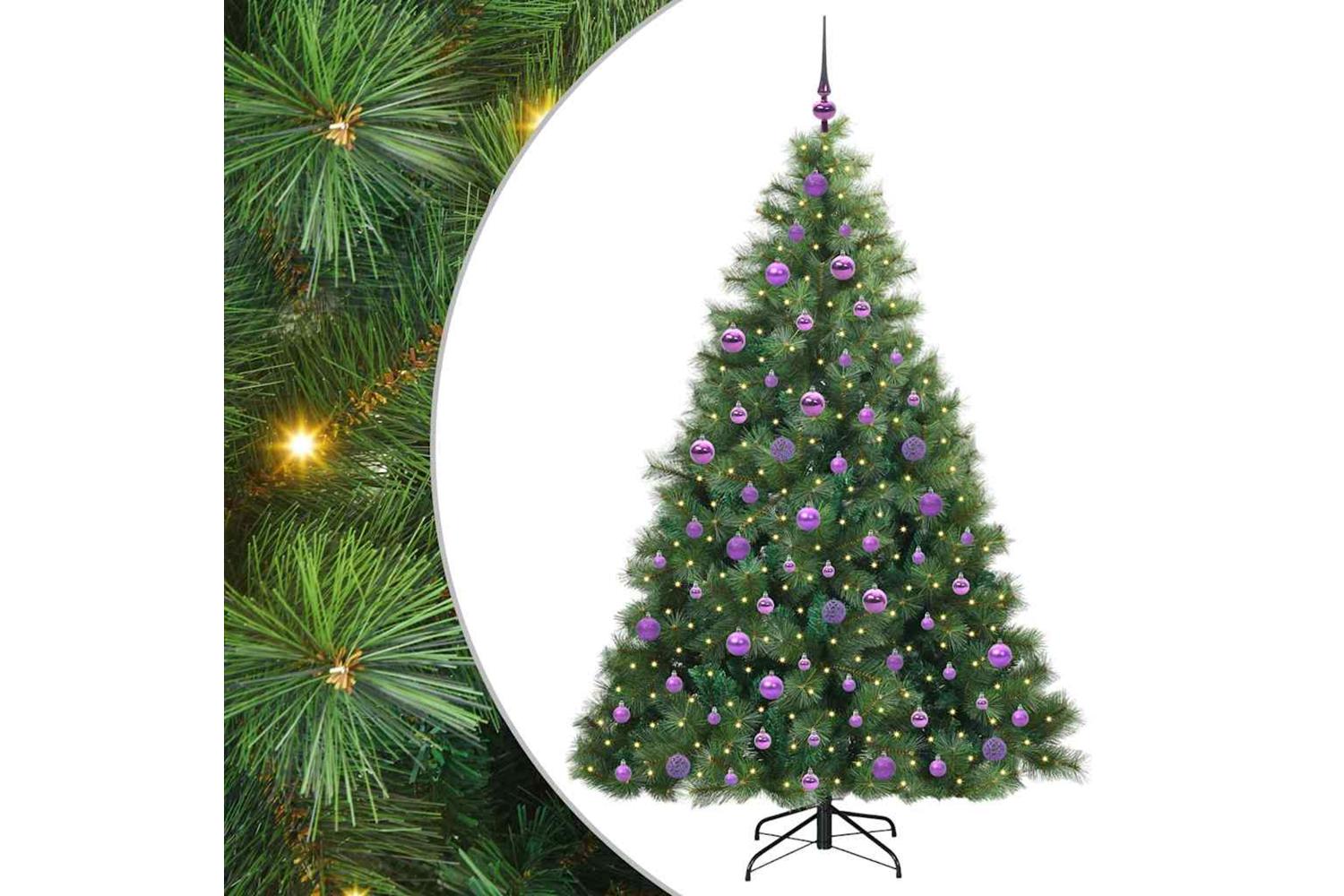 Vidaxl Artificial Christmas Tree With 300 Leds Green 180 Cm Pe And Pvc