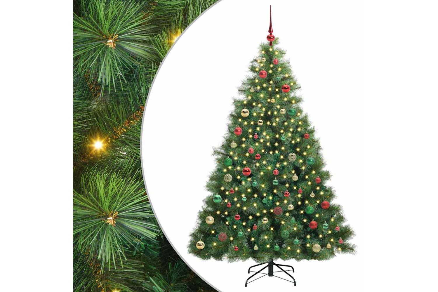 Vidaxl Artificial Christmas Tree With 300 Leds Green 180 Cm Pe And Pvc