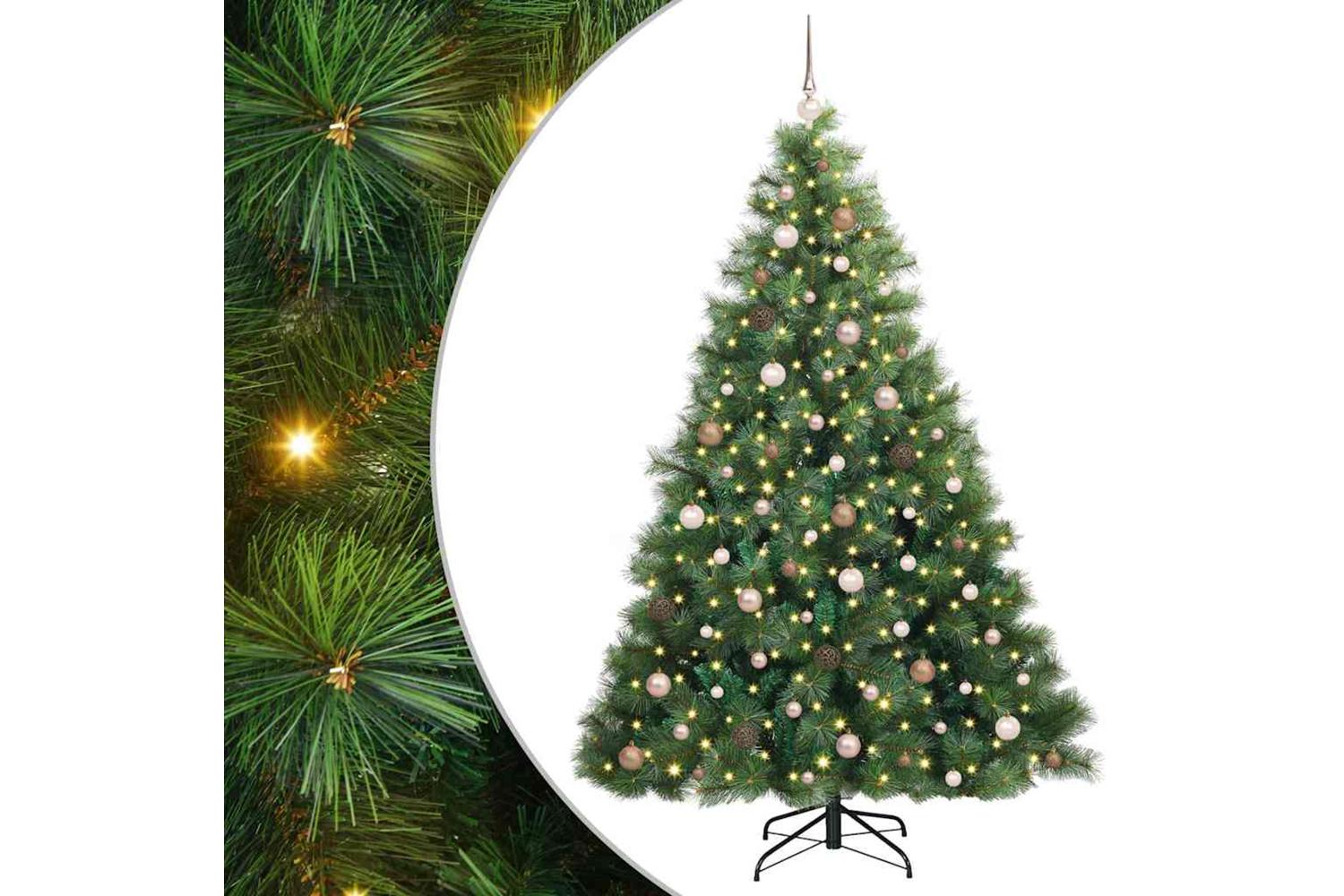 Vidaxl Artificial Christmas Tree With 300 Leds Green 210 Cm Pe And Pvc