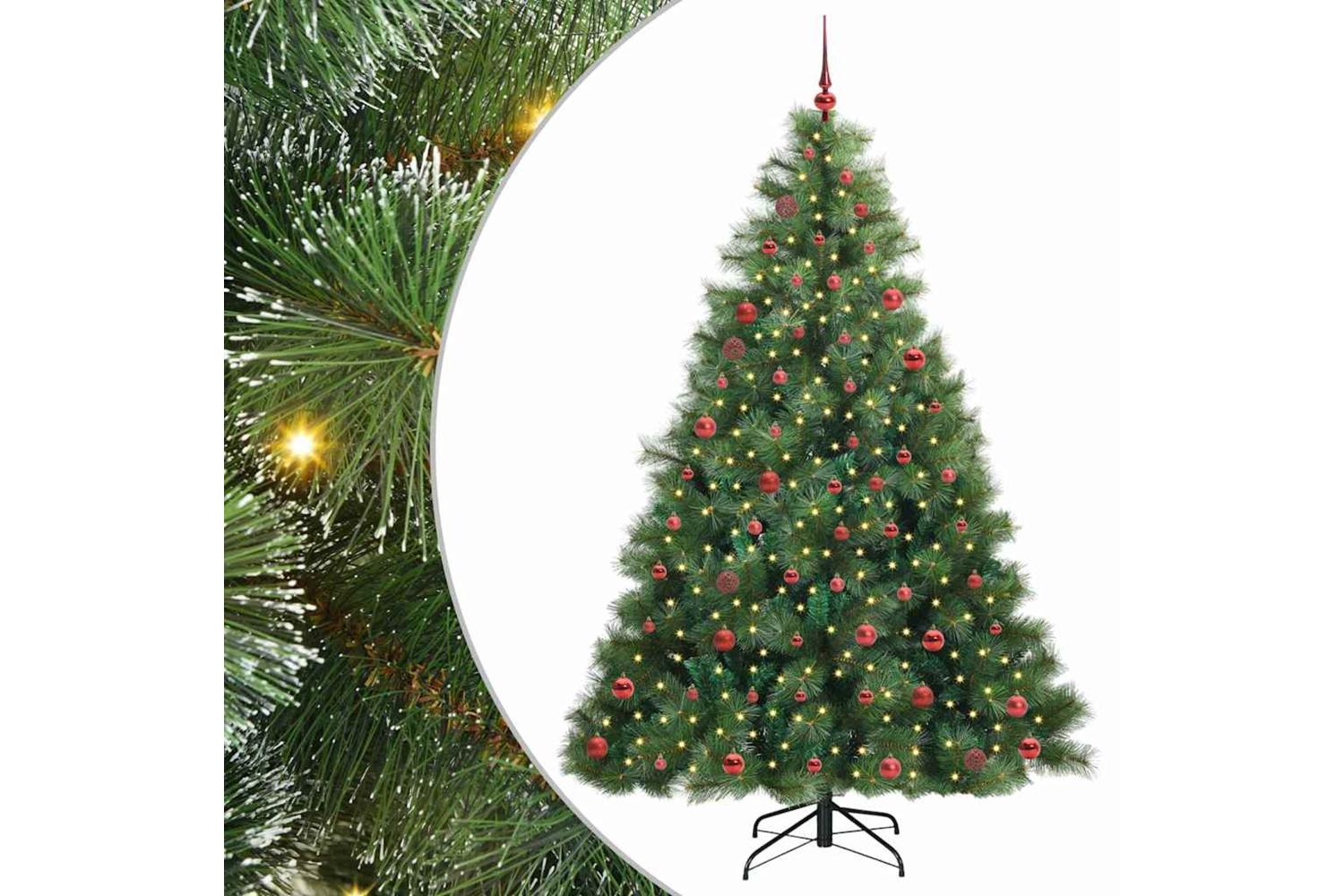 Vidaxl Artificial Christmas Tree With 300 Leds Green 210 Cm Pe And Pvc