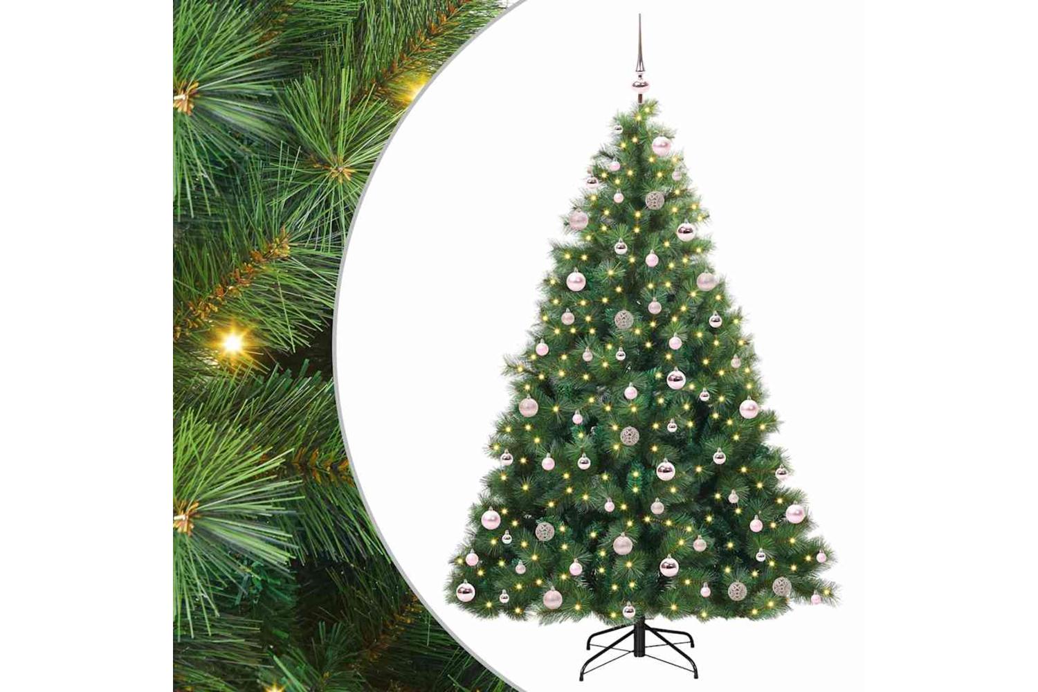 Vidaxl Artificial Christmas Tree With 300 Leds Green 210 Cm Pe And Pvc