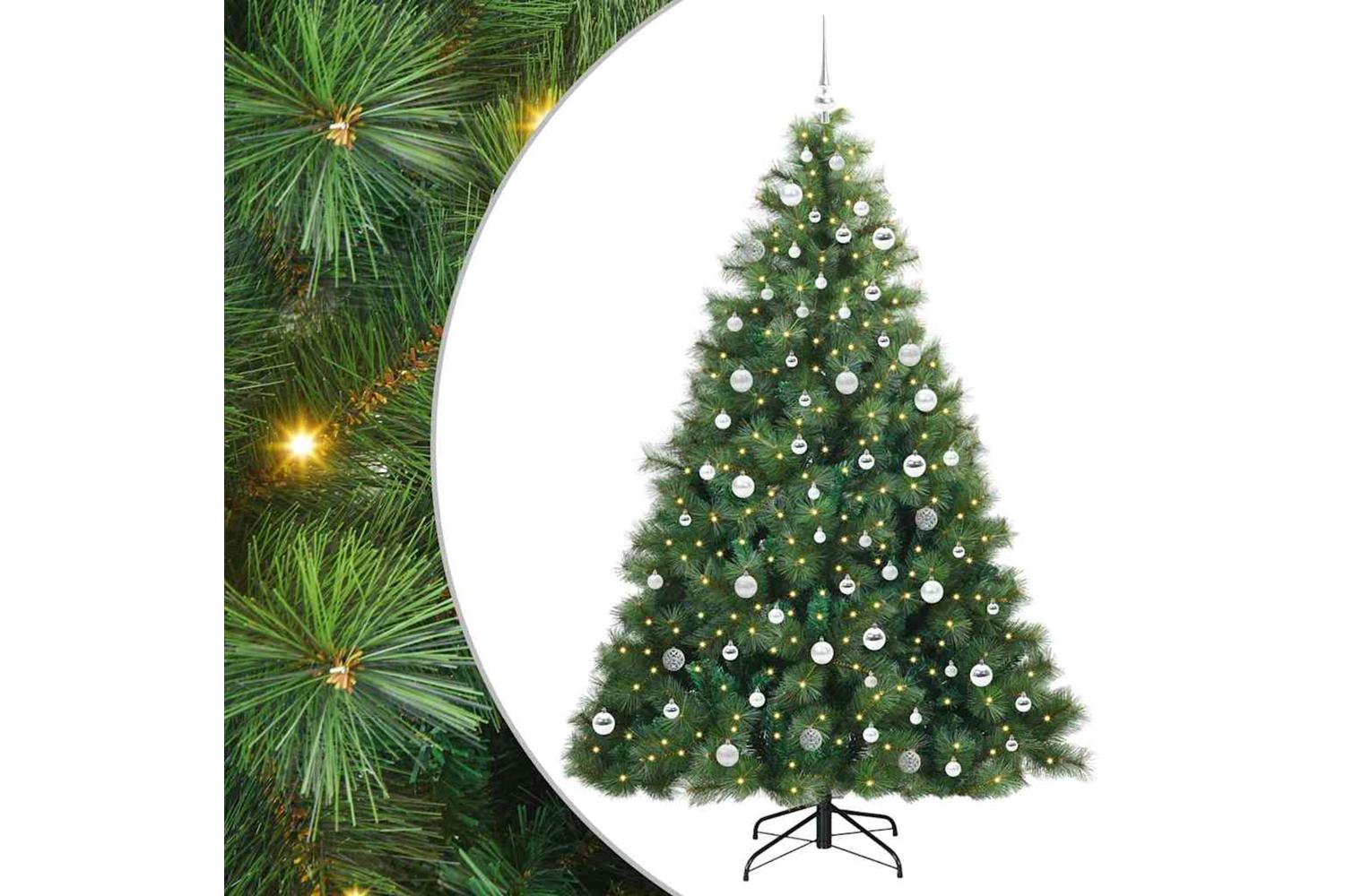 Vidaxl Artificial Christmas Tree With 300 Leds Green 210 Cm Pe And Pvc