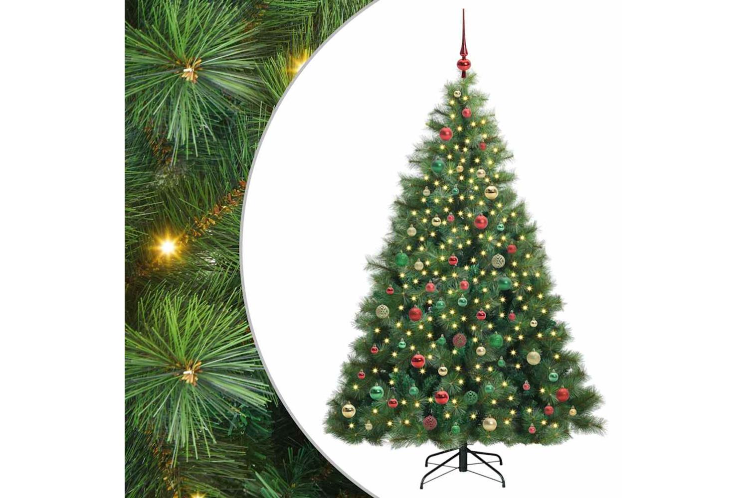 Vidaxl Artificial Christmas Tree With 300 Leds Green 210 Cm Pe And Pvc