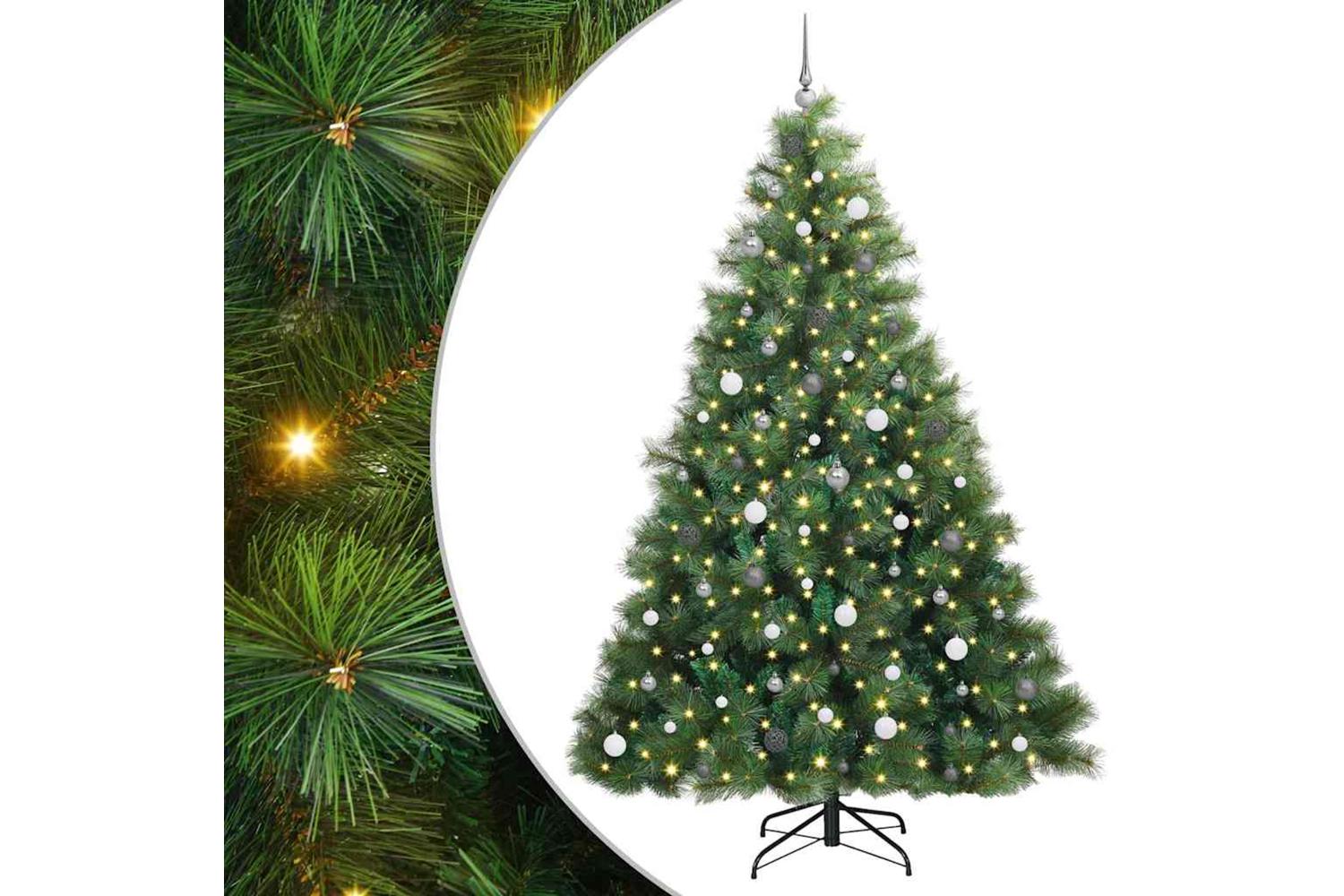 Vidaxl Artificial Christmas Tree With 300 Leds Green 240 Cm Pe And Pvc