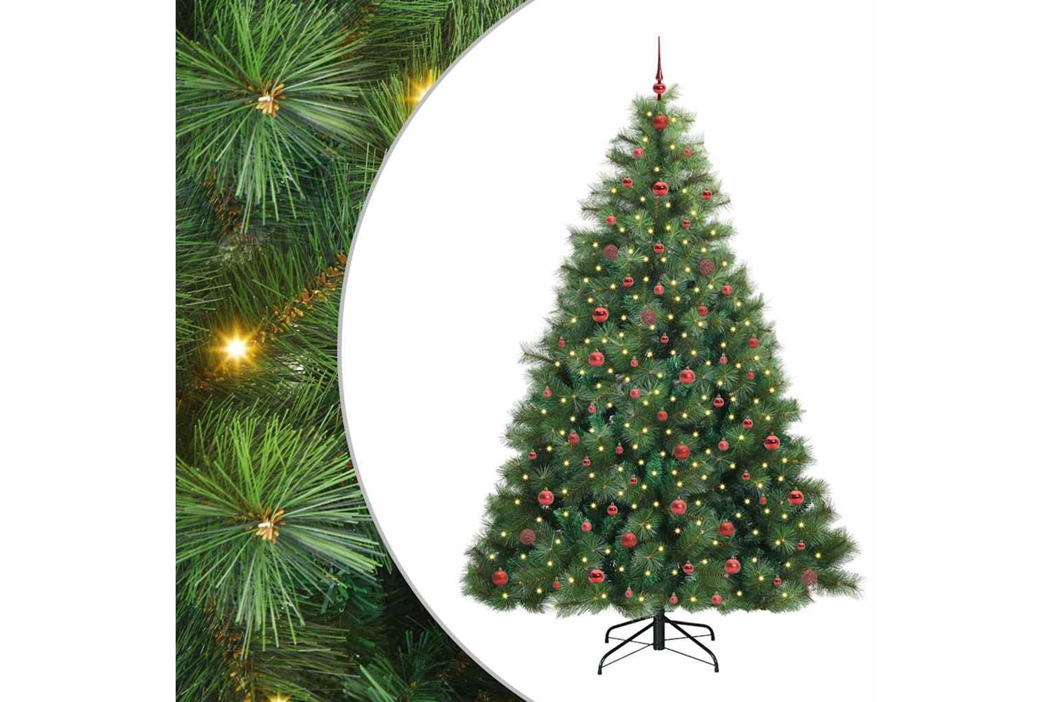 Vidaxl Artificial Christmas Tree With 300 Leds Green 240 Cm Pe And Pvc