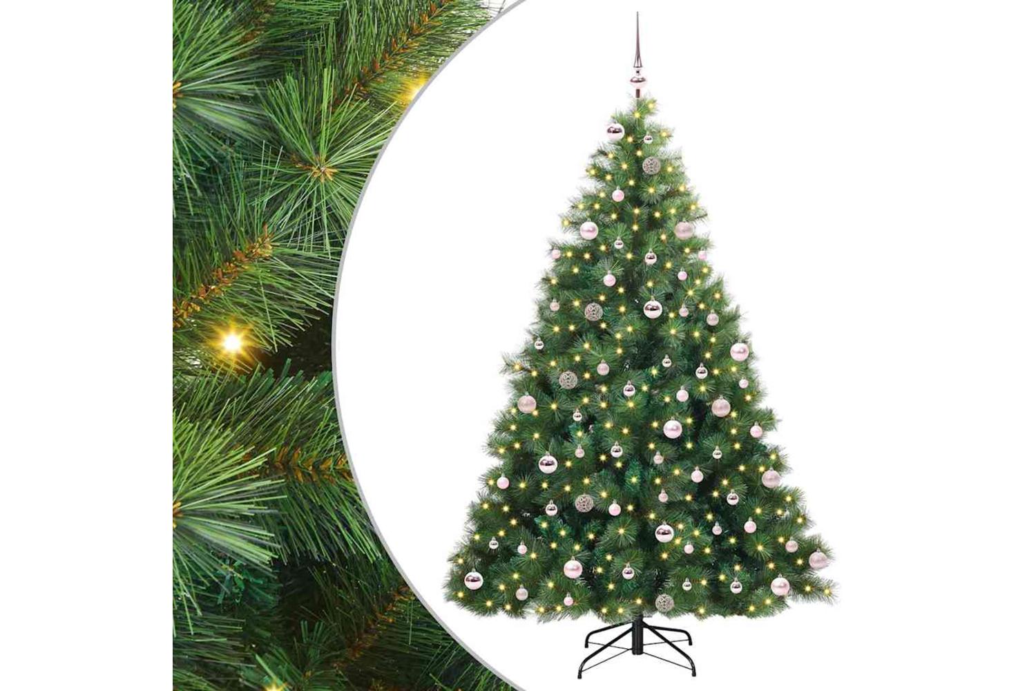 Vidaxl Artificial Christmas Tree With 300 Leds Green 240 Cm Pe And Pvc