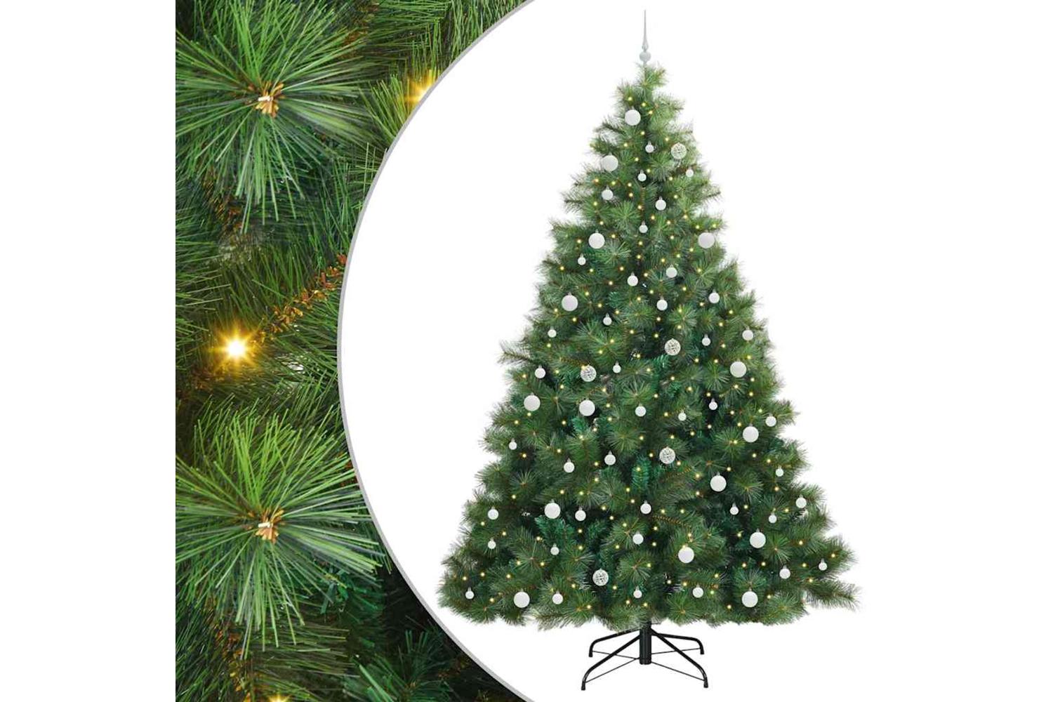 Vidaxl Artificial Christmas Tree With 300 Leds Green 240 Cm Pe And Pvc