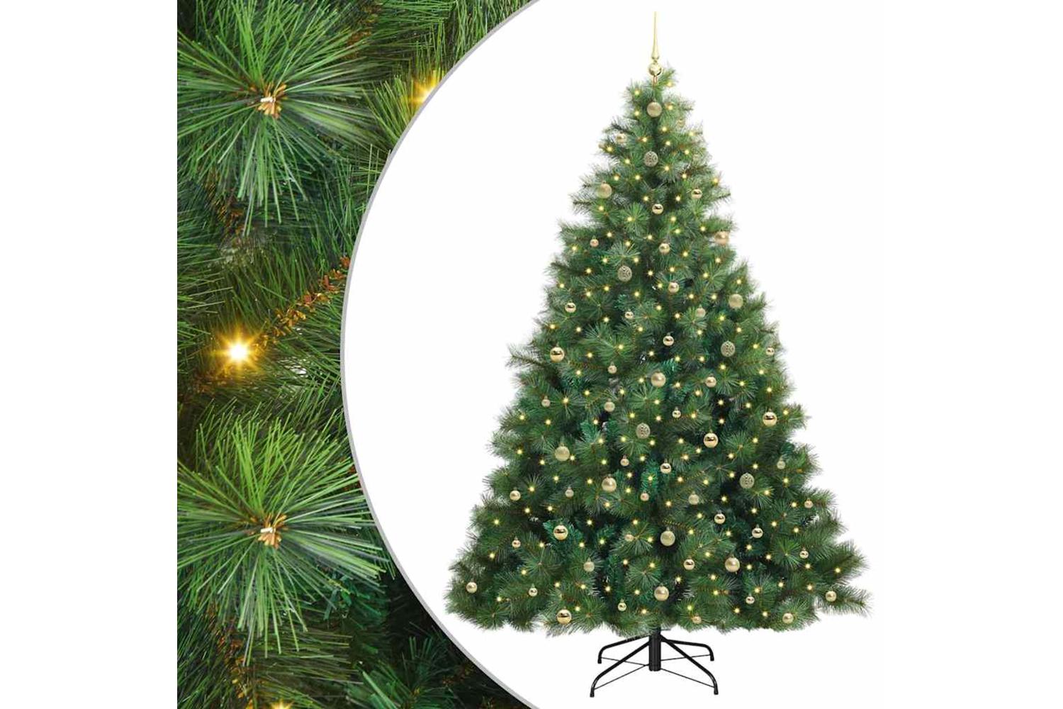 Vidaxl Artificial Christmas Tree With 300 Leds Green 240 Cm Pe And Pvc