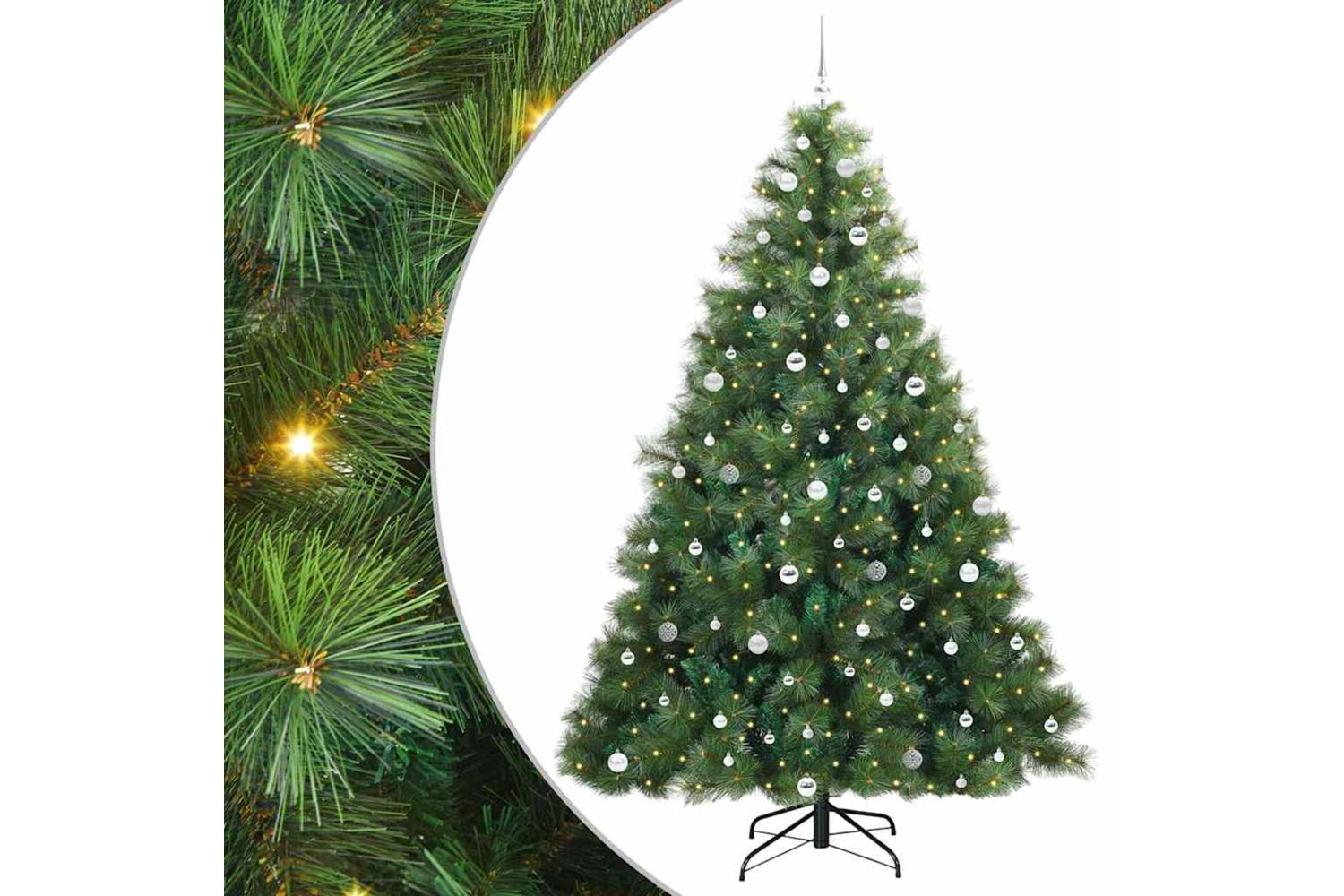 Vidaxl Artificial Christmas Tree With 300 Leds Green 240 Cm Pe And Pvc