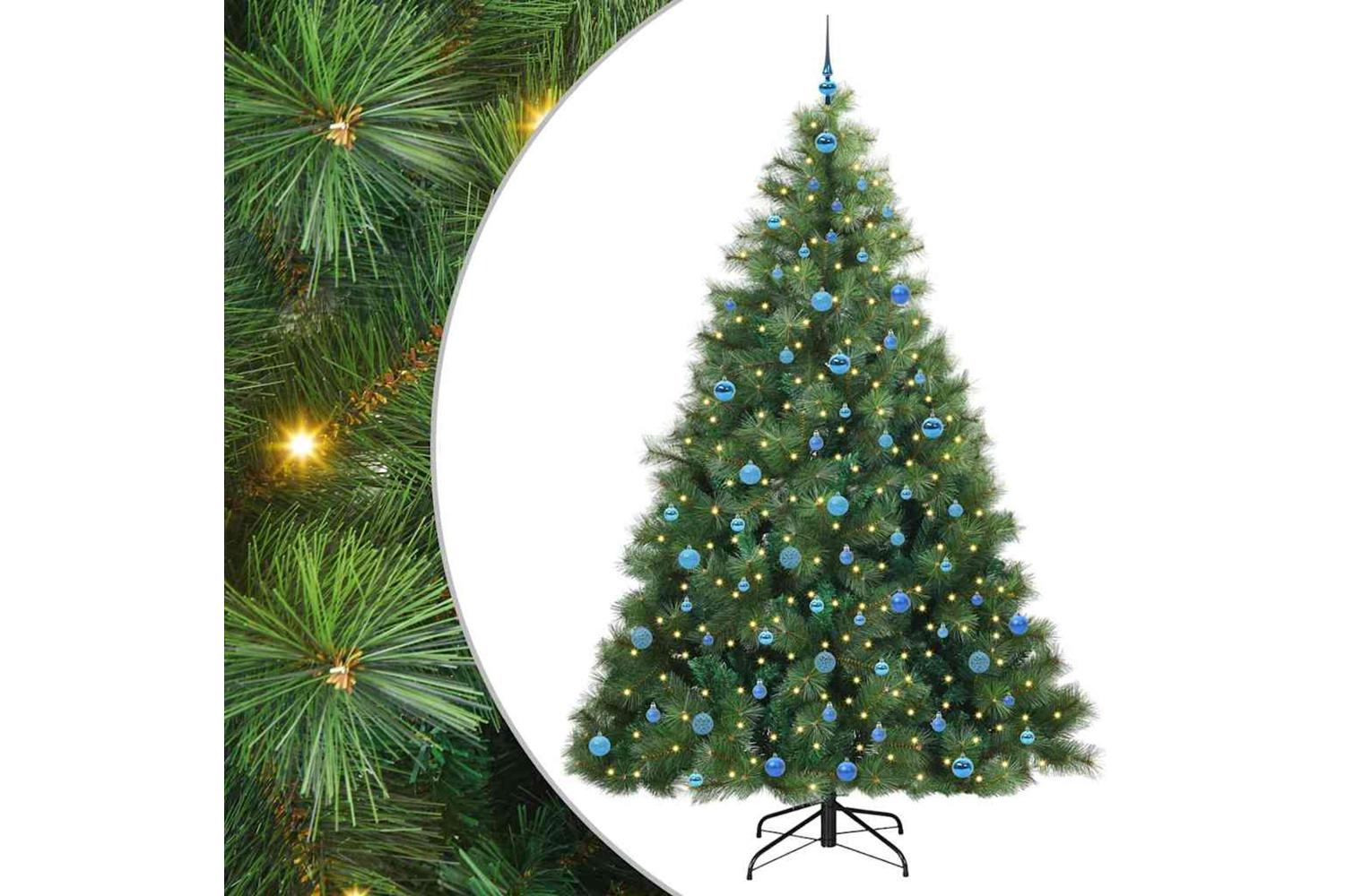 Vidaxl Artificial Christmas Tree With 300 Leds Green 240 Cm Pe And Pvc
