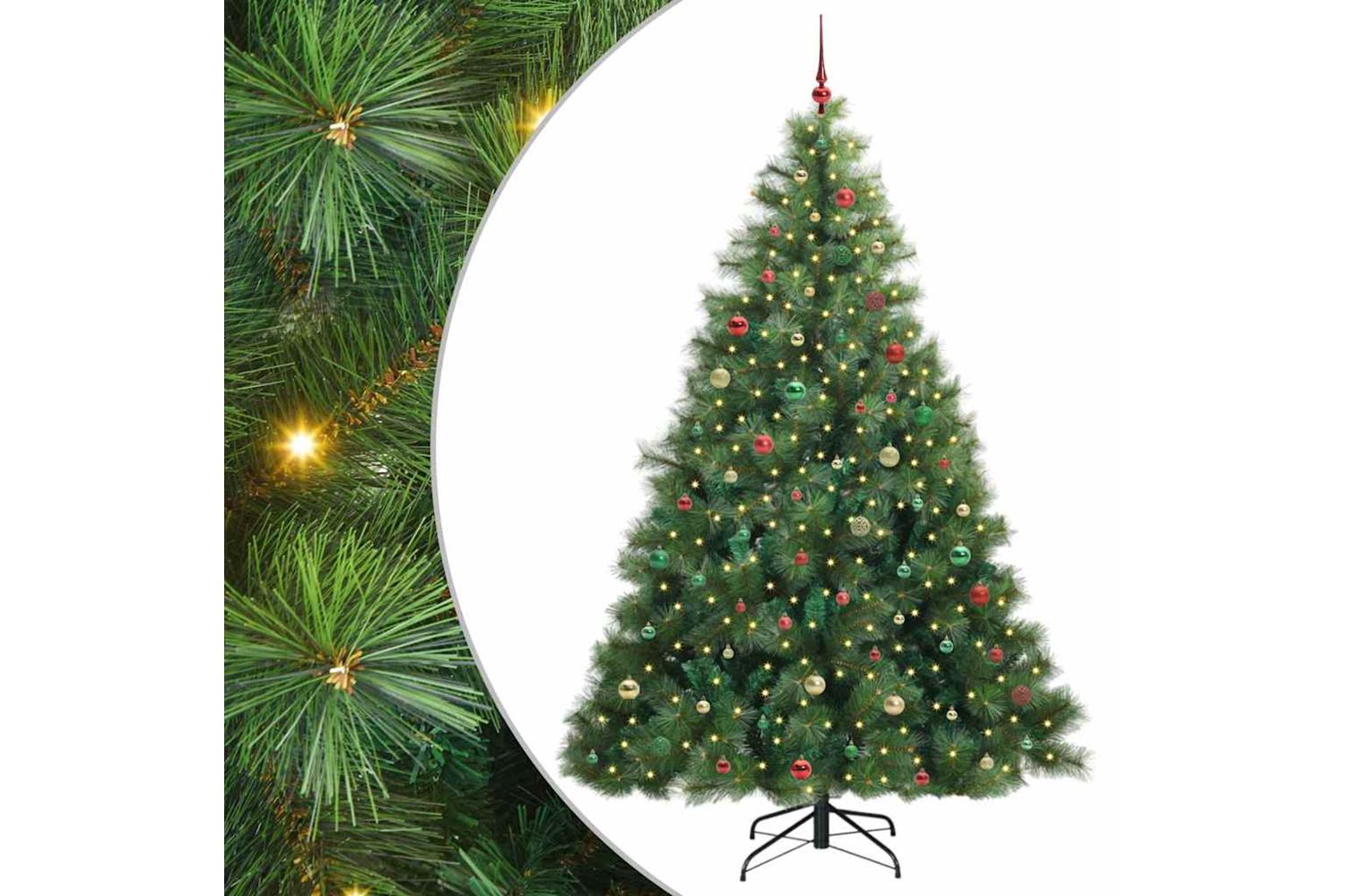 Vidaxl Artificial Christmas Tree With 300 Leds Green 240 Cm Pe And Pvc