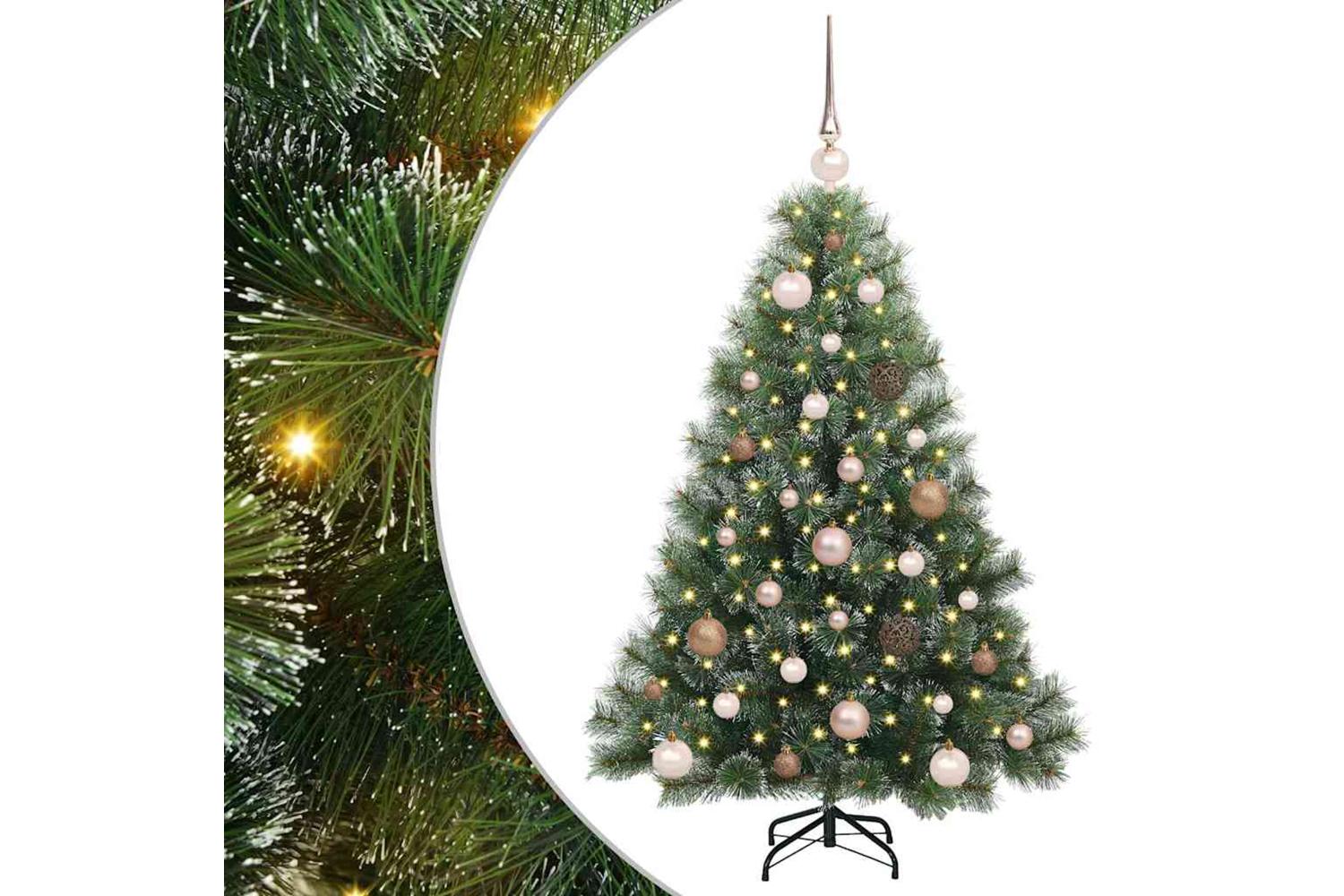 Vidaxl Artificial Christmas Tree With 150 Leds Green 120 Cm Pe And Pvc