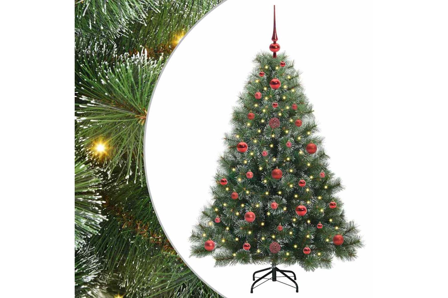 Vidaxl Artificial Christmas Tree With 150 Leds Green 120 Cm Pe And Pvc