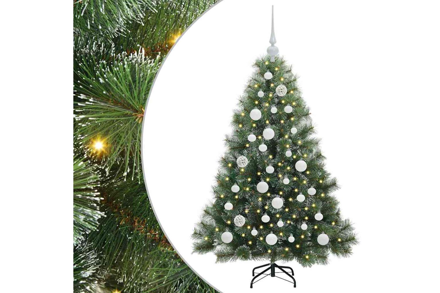 Vidaxl Artificial Christmas Tree With 150 Leds Green 120 Cm Pe And Pvc