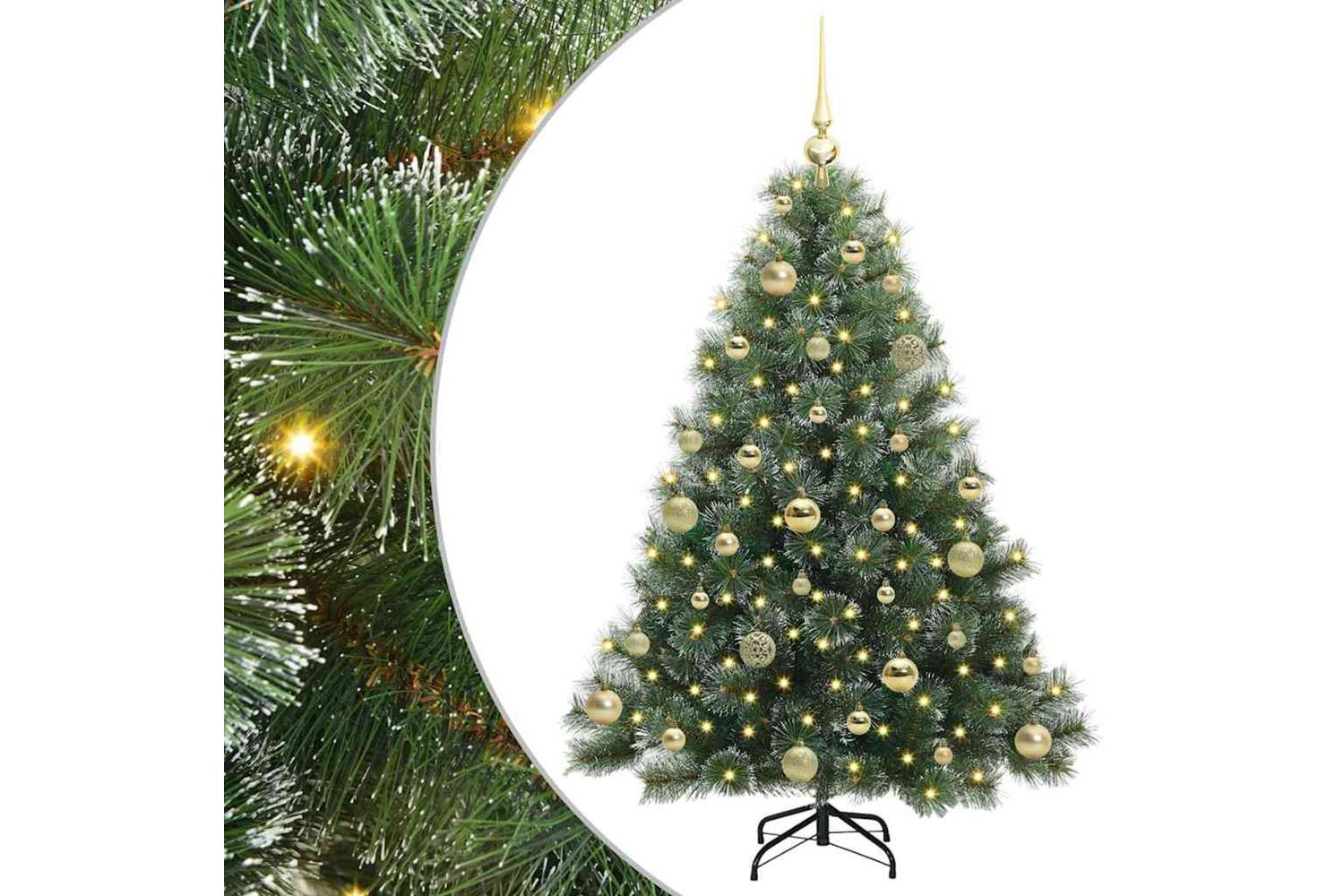 Vidaxl Artificial Christmas Tree With 150 Leds Green 120 Cm Pe And Pvc