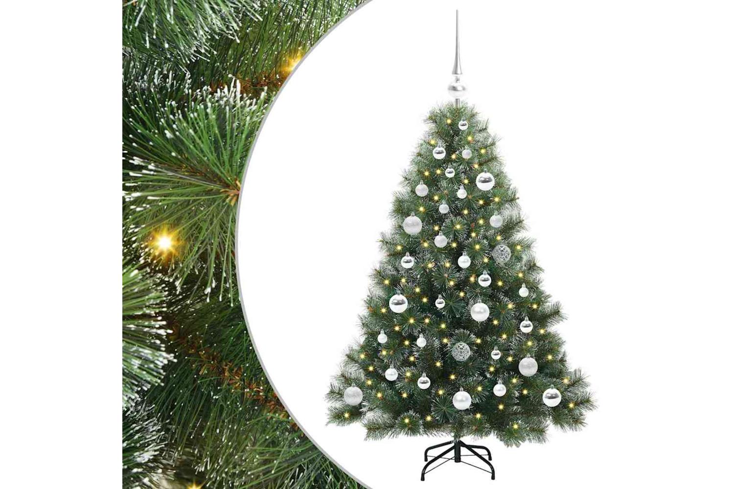 Vidaxl Artificial Christmas Tree With 150 Leds Green 120 Cm Pe And Pvc