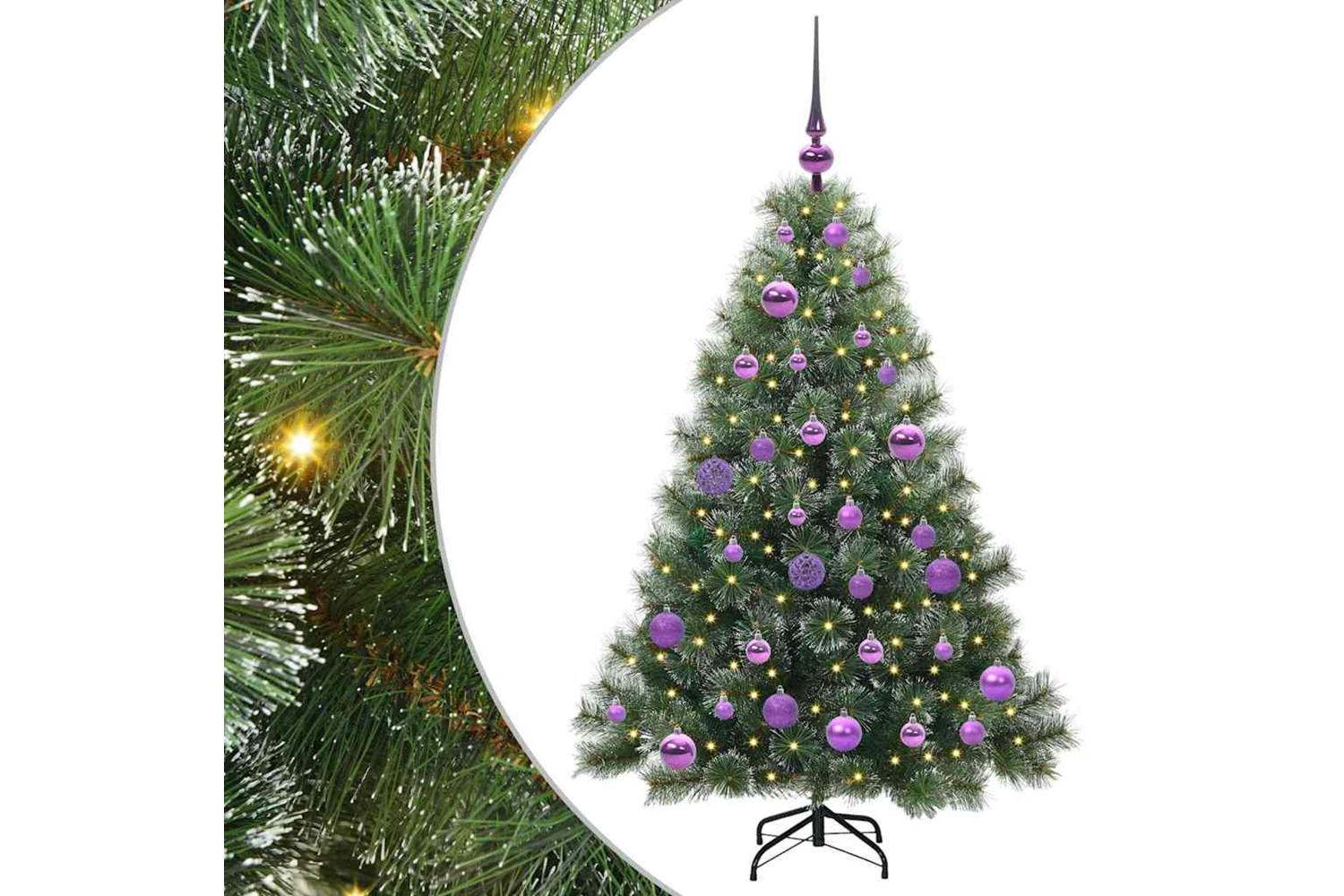 Vidaxl Artificial Christmas Tree With 150 Leds Green 120 Cm Pe And Pvc
