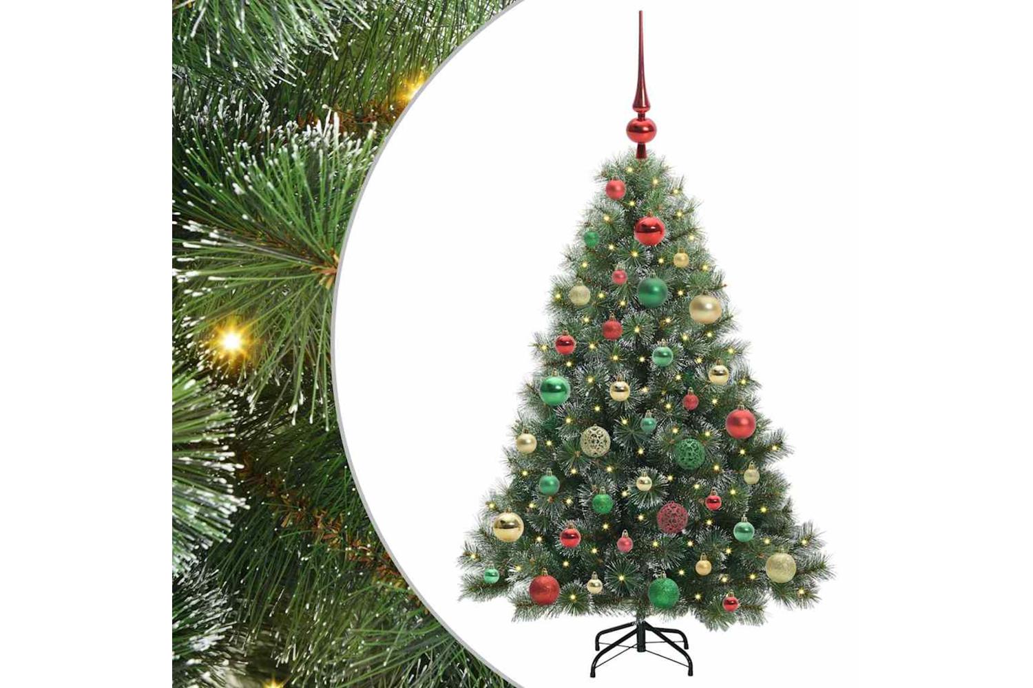 Vidaxl Artificial Christmas Tree With 150 Leds Green 120 Cm Pe And Pvc