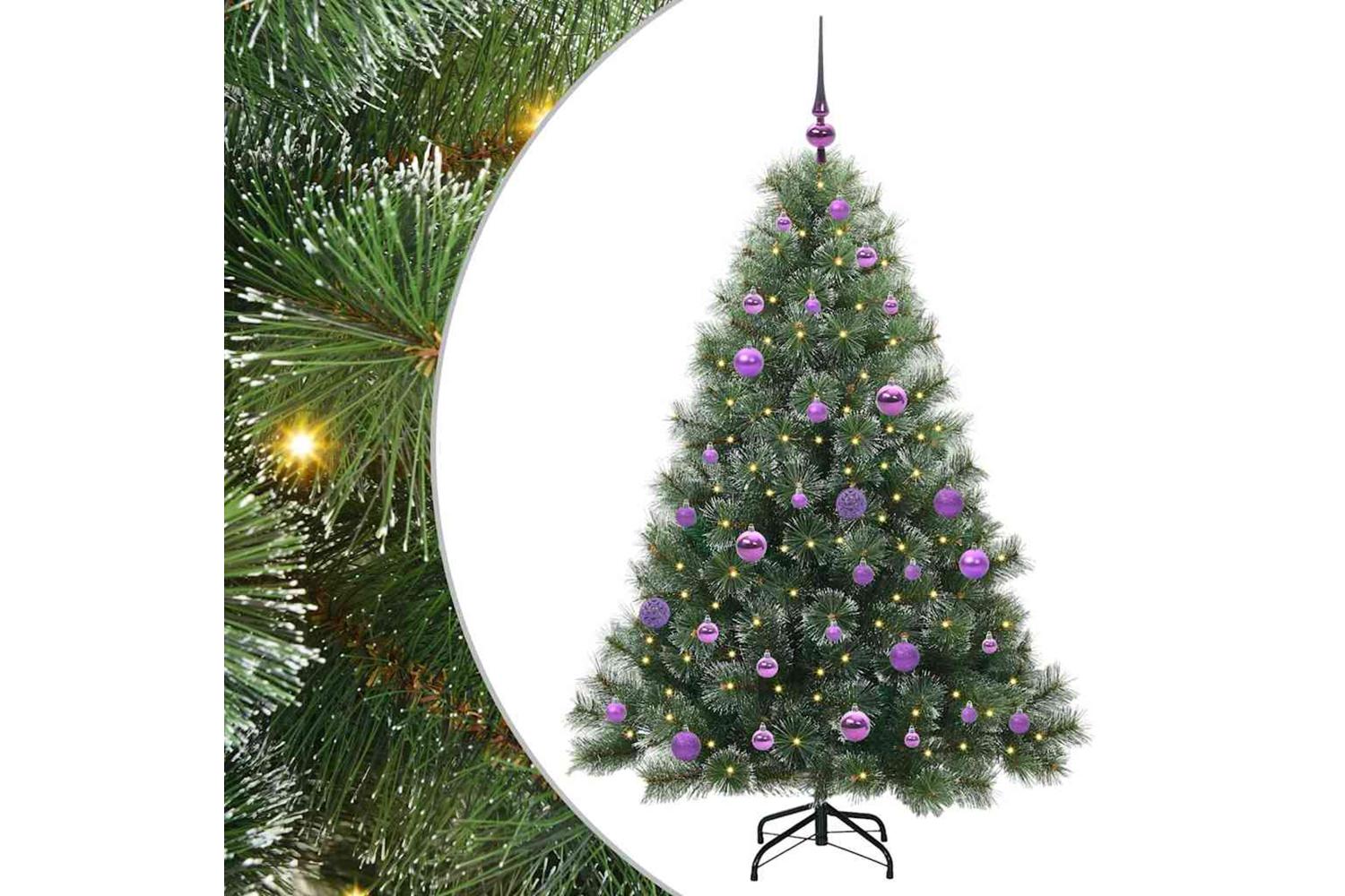 Vidaxl Artificial Christmas Tree With 150 Leds Green 150 Cm Pe And Pvc