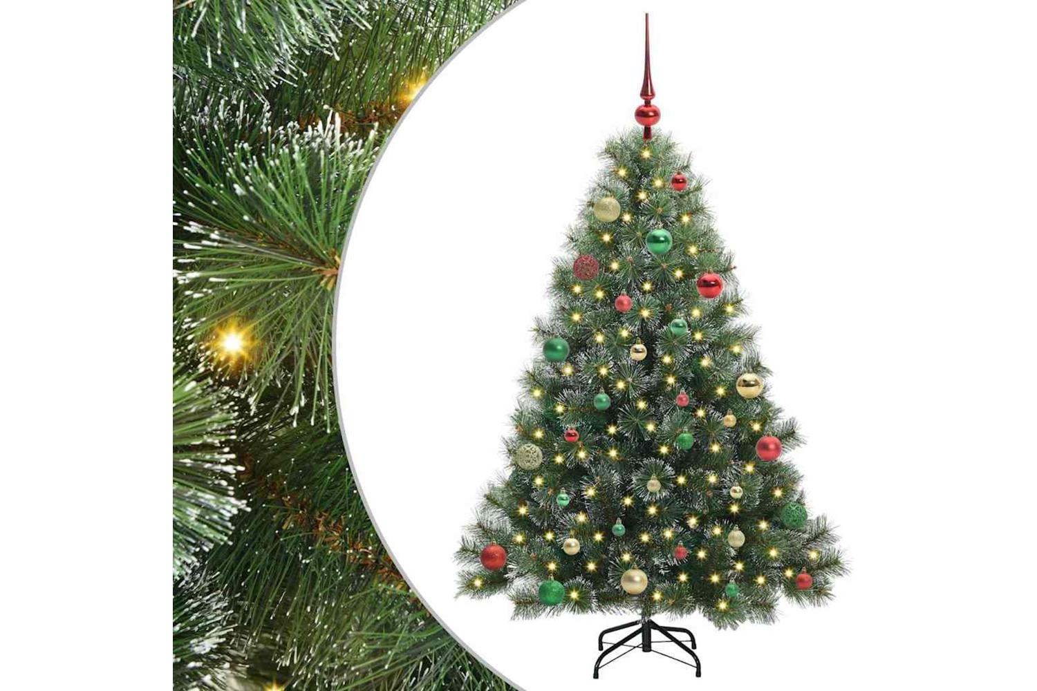 Vidaxl Artificial Christmas Tree With 150 Leds Green 150 Cm Pe And Pvc