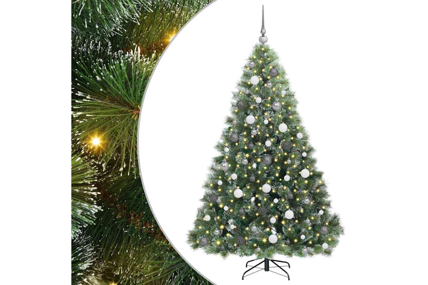 Vidaxl Artificial Christmas Tree With 300 Leds Green 180 Cm Pe And Pvc