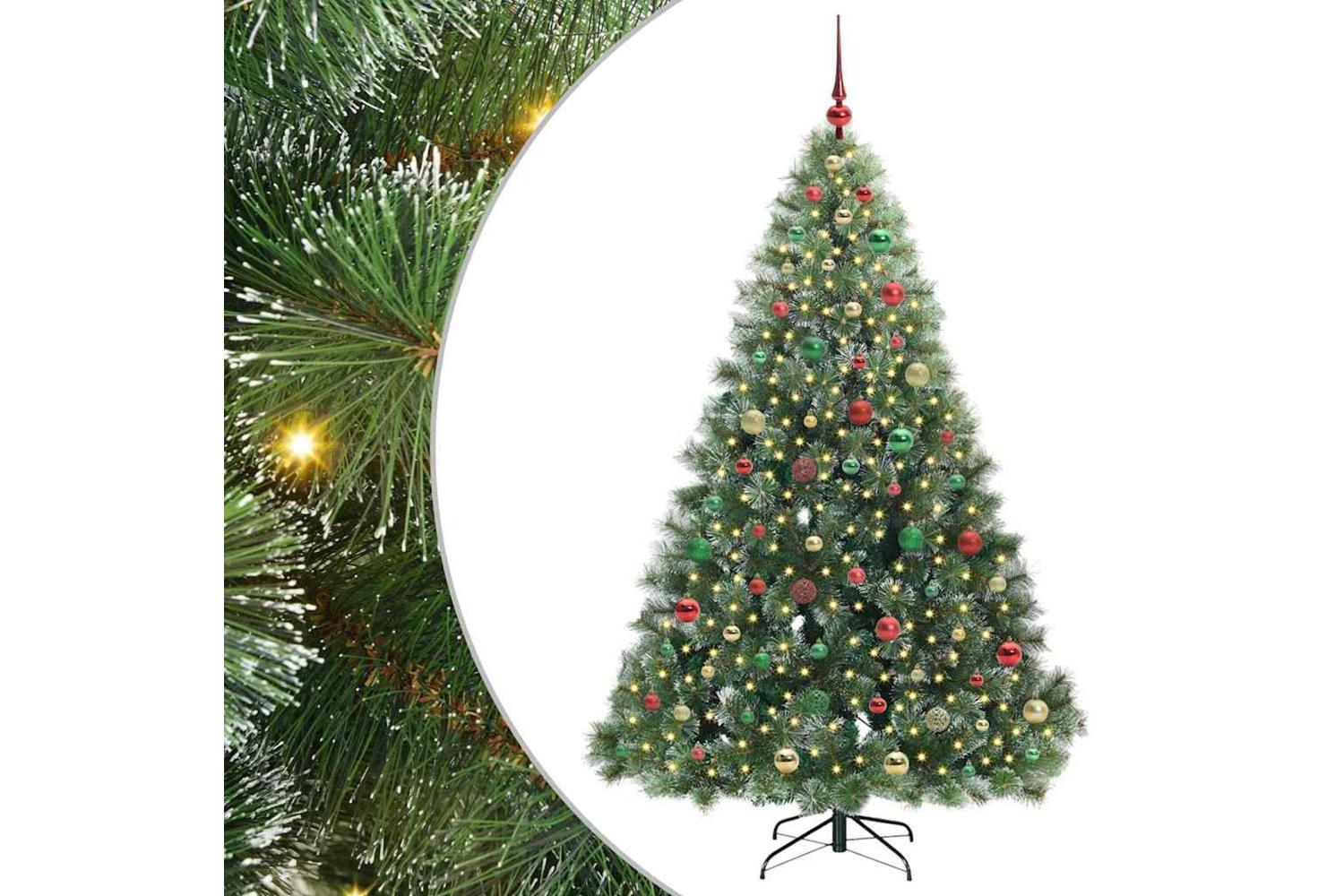 Vidaxl Artificial Christmas Tree With 300 Leds Green 180 Cm Pe And Pvc