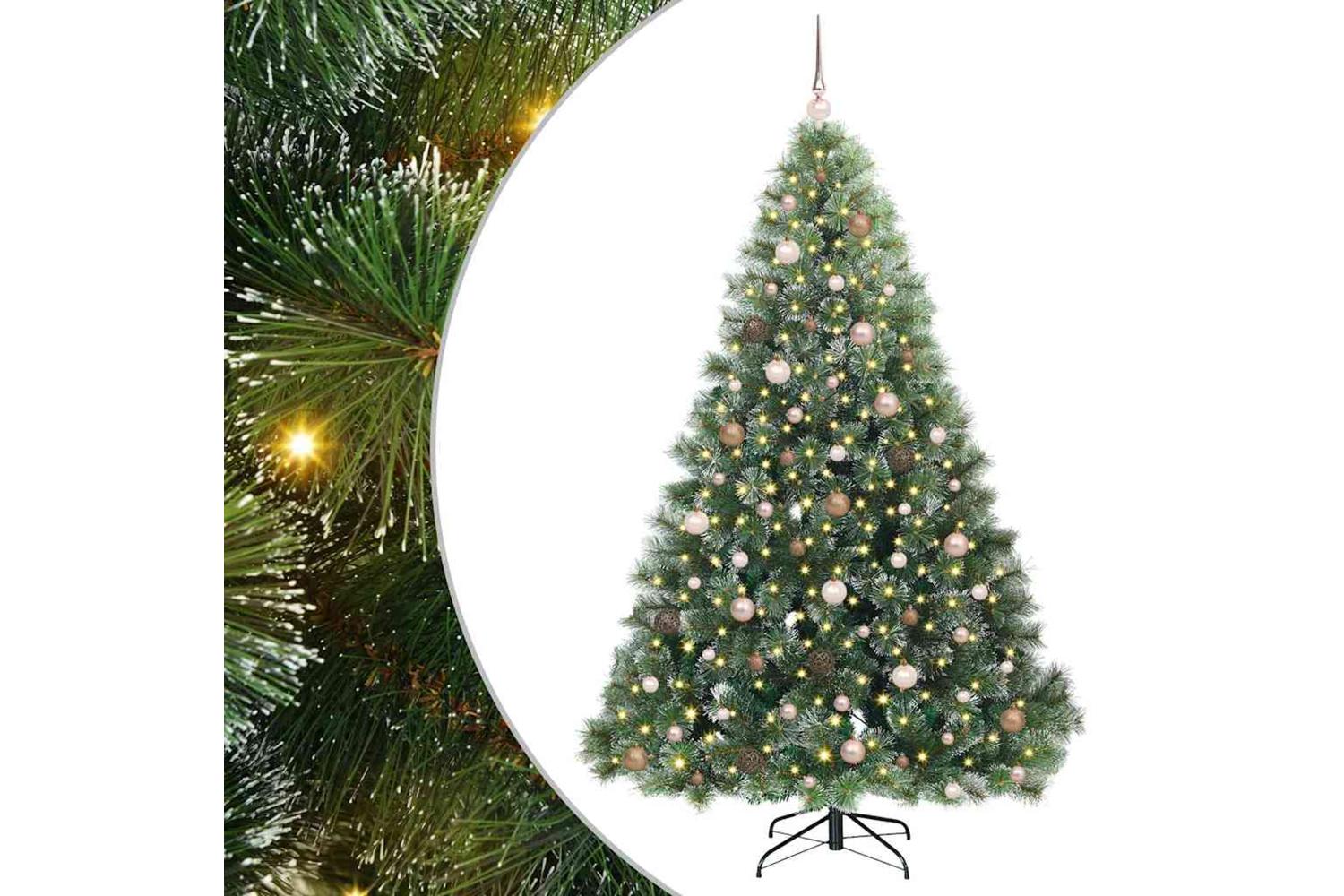 Vidaxl Artificial Christmas Tree With 300 Leds Green 210 Cm Pe And Pvc