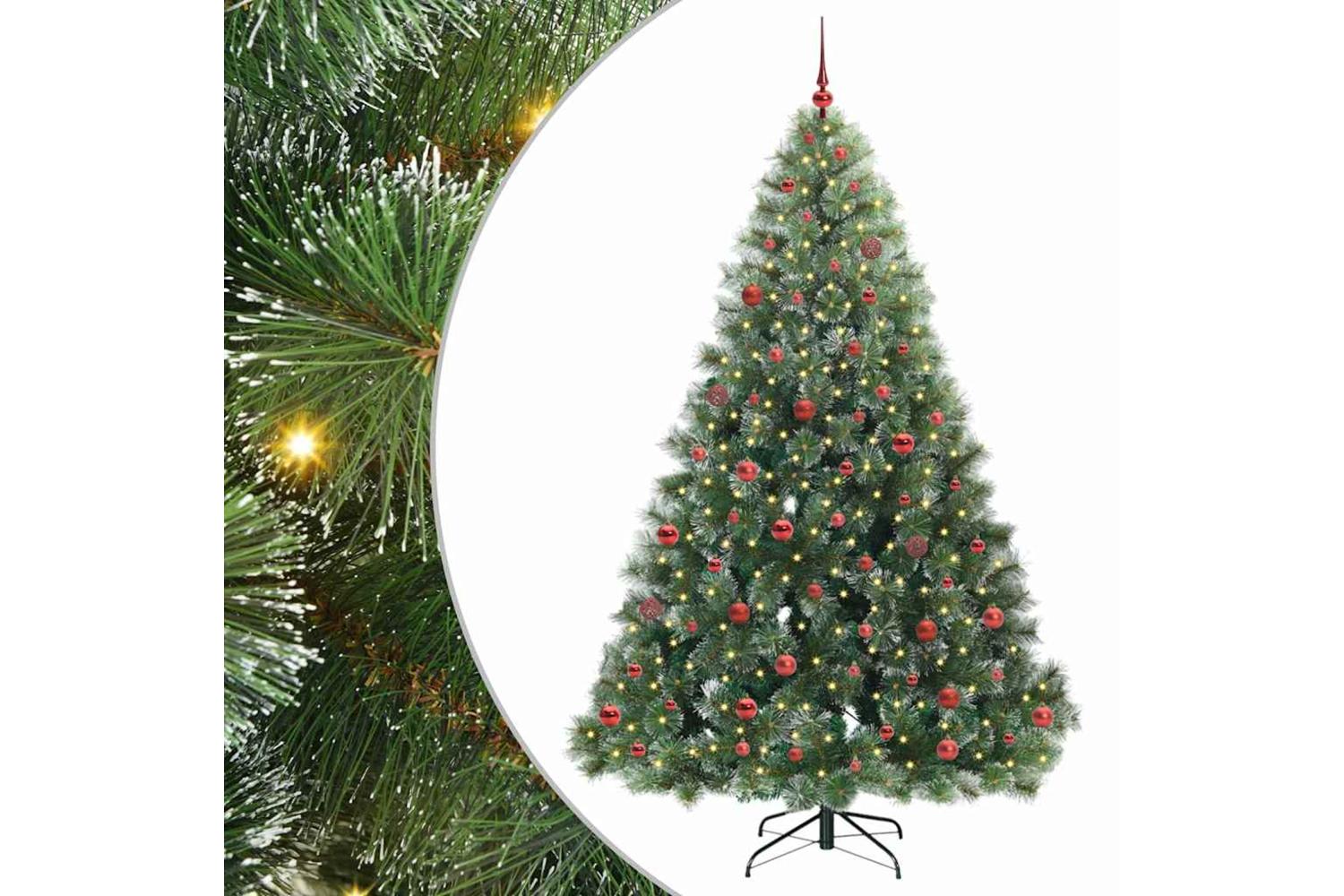 Vidaxl Artificial Christmas Tree With 300 Leds Green 210 Cm Pe And Pvc
