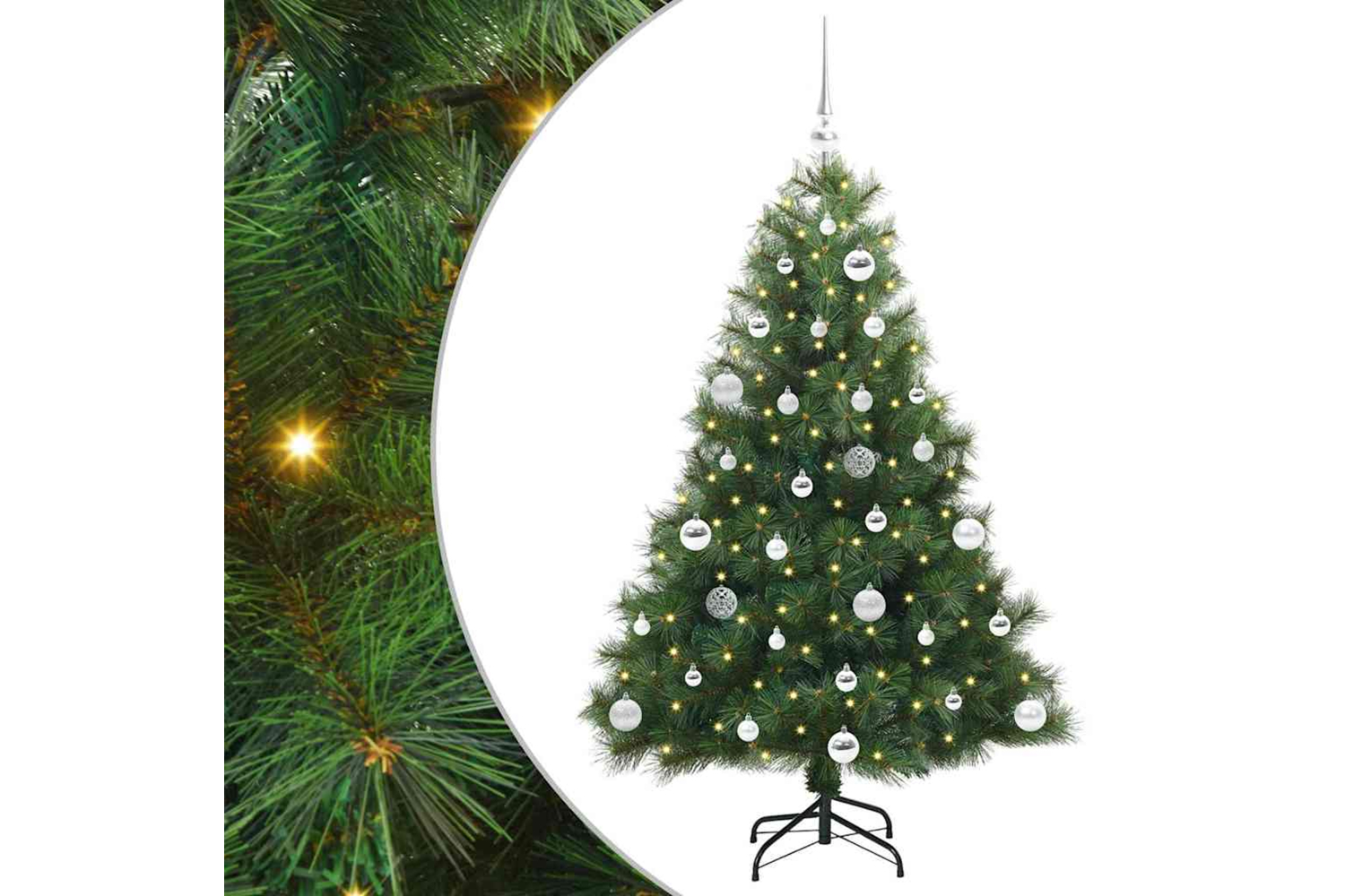 Vidaxl Artificial Christmas Tree With 150 Leds Green 150 Cm Pe And Pvc