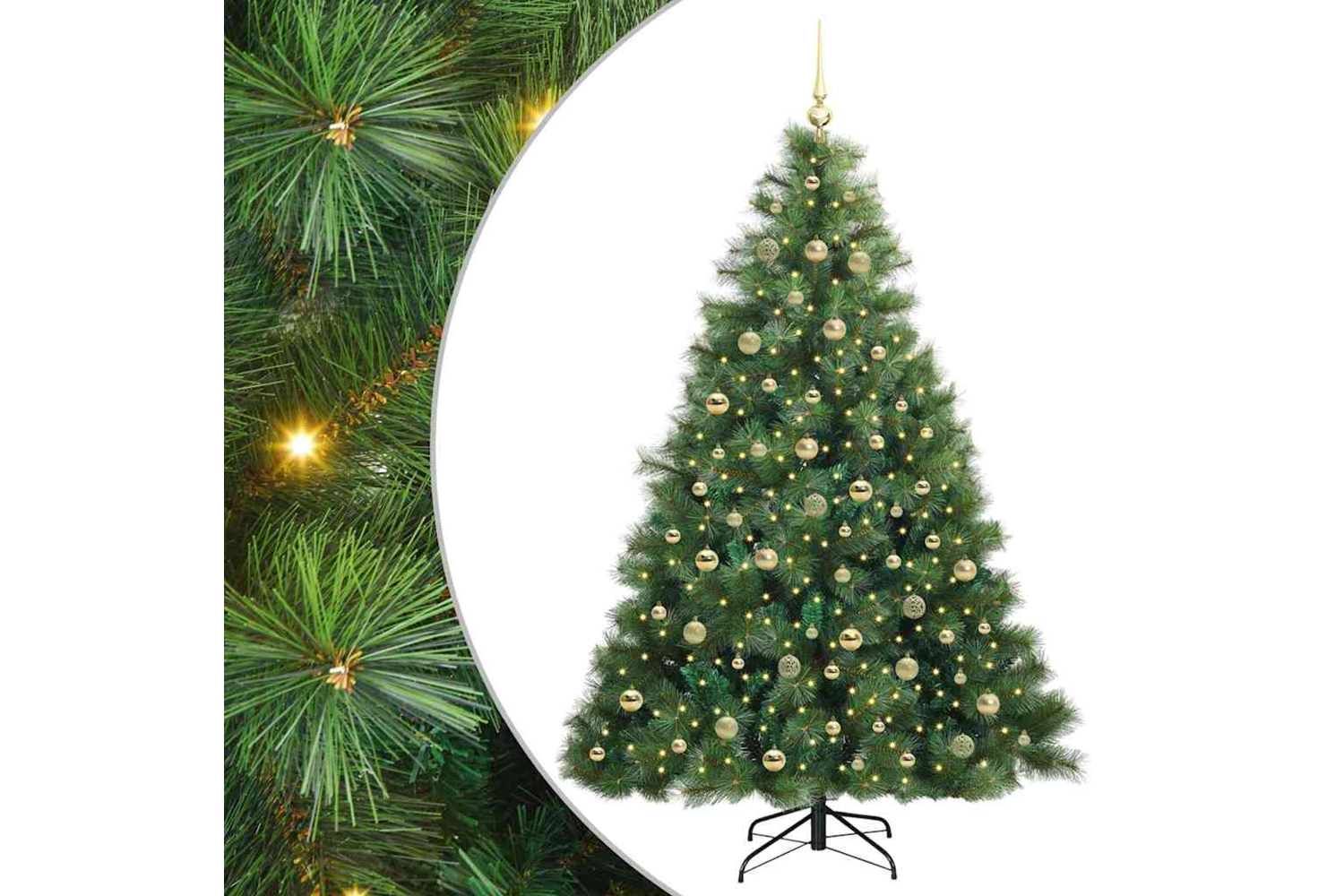 Vidaxl Artificial Christmas Tree With 300 Leds Green 210 Cm Pe And Pvc