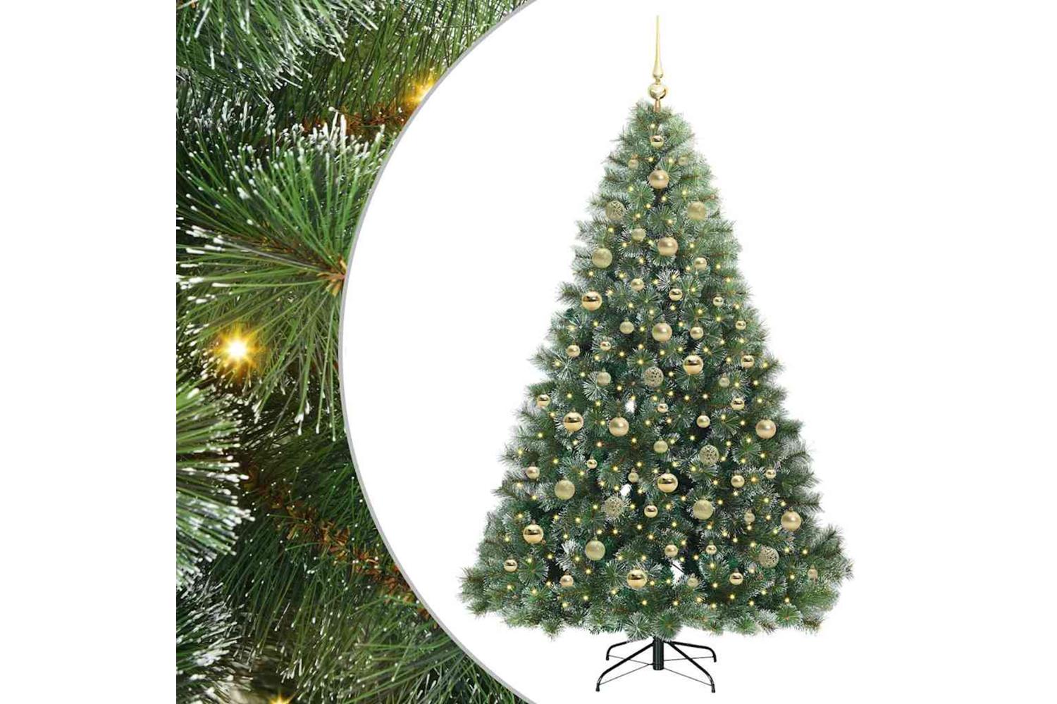 Vidaxl Artificial Christmas Tree With 300 Leds Green 210 Cm Pe And Pvc