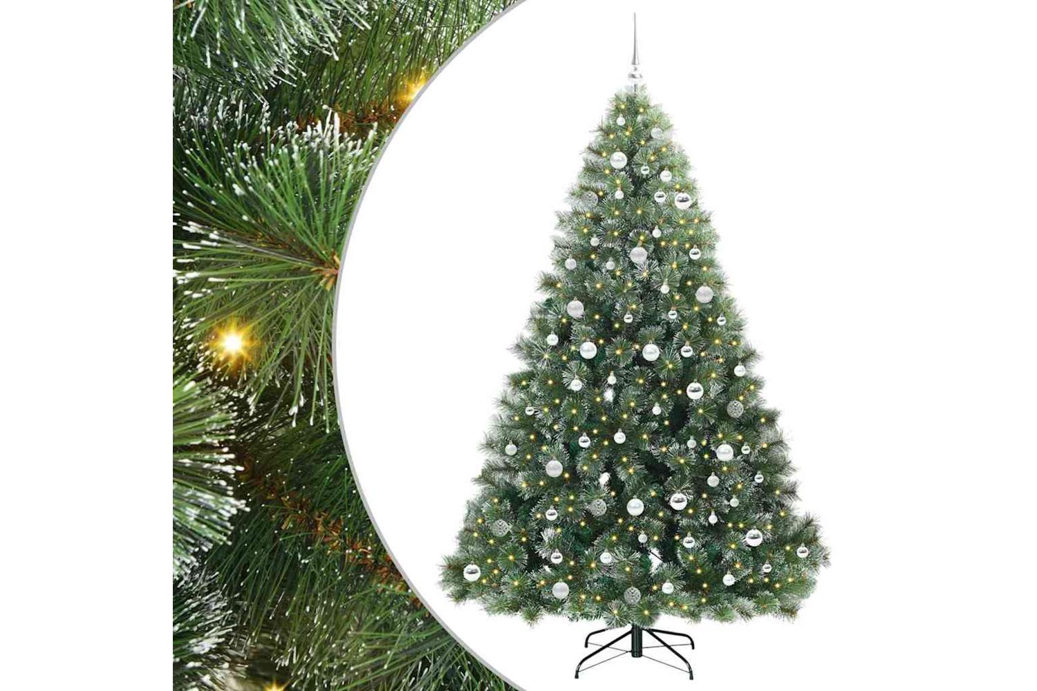 Vidaxl Artificial Christmas Tree With 300 Leds Green 210 Cm Pe And Pvc