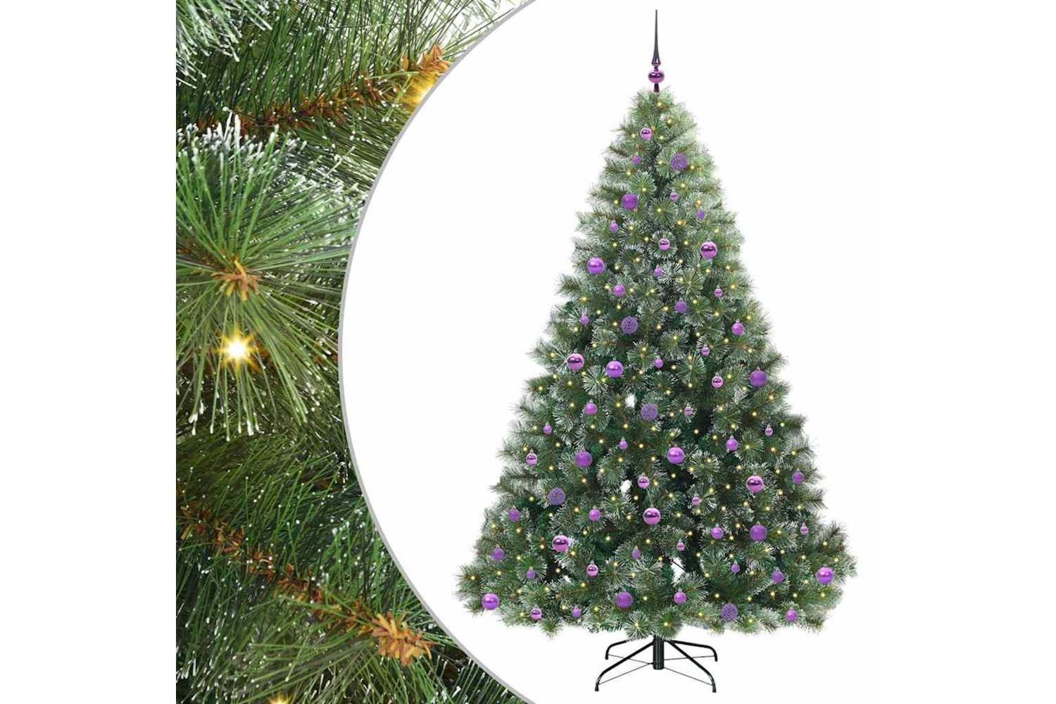 Vidaxl Artificial Christmas Tree With 300 Leds Green 210 Cm Pe And Pvc