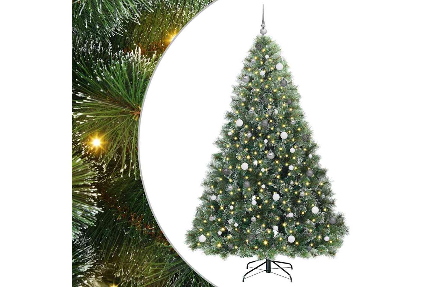 Vidaxl Artificial Christmas Tree With 300 Leds Green 240 Cm Pe And Pvc