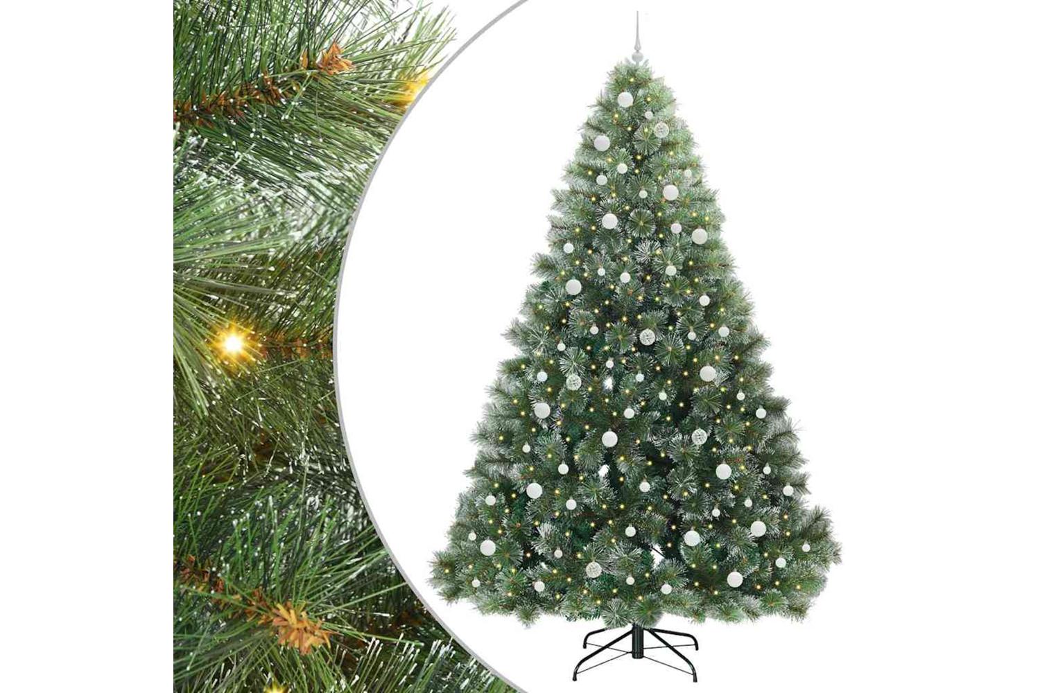 Vidaxl Artificial Christmas Tree With 300 Leds Green 240 Cm Pe And Pvc