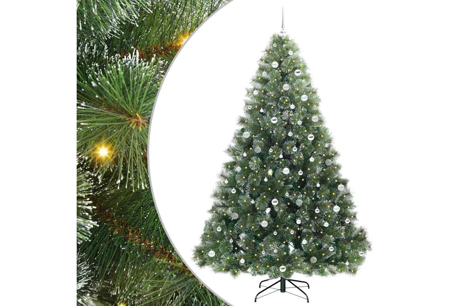 Vidaxl Artificial Christmas Tree With 300 Leds Green 240 Cm Pe And Pvc