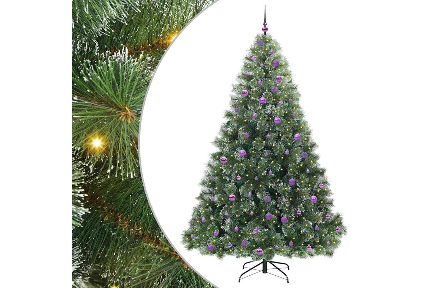 Vidaxl Artificial Christmas Tree With 300 Leds Green 240 Cm Pe And Pvc