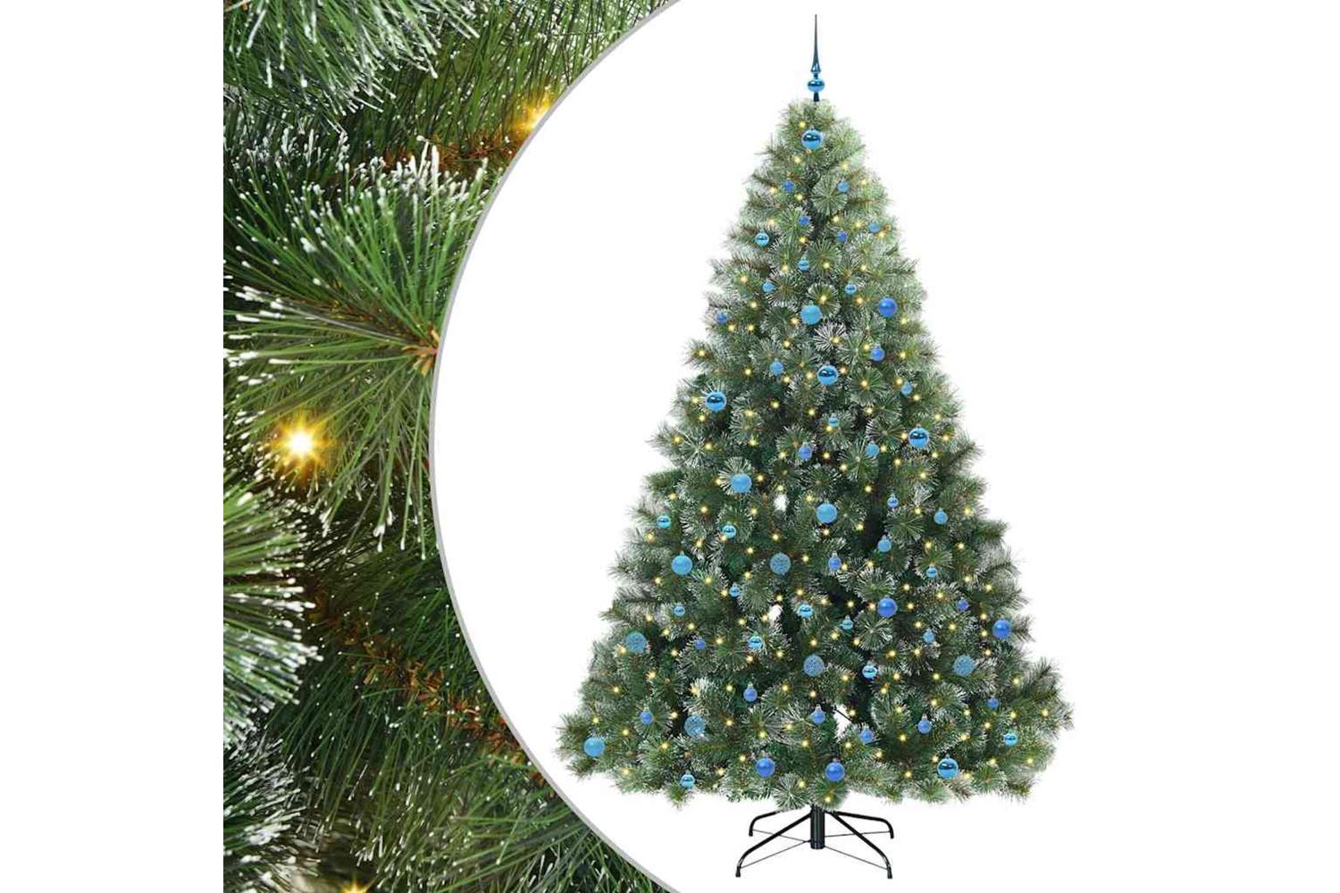 Vidaxl Artificial Christmas Tree With 300 Leds Green 240 Cm Pe And Pvc