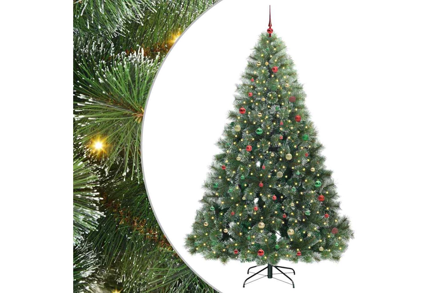 Vidaxl Artificial Christmas Tree With 300 Leds Green 240 Cm Pe And Pvc