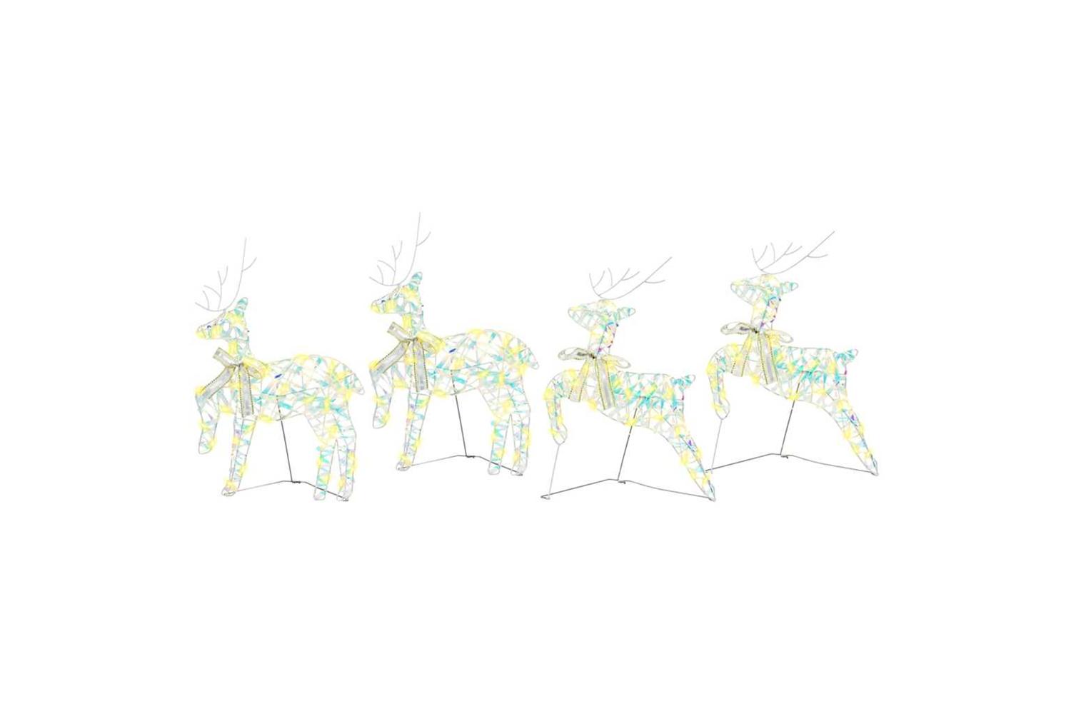 Vidaxl Led Reindeers With 80 Leds 4 Pcs Multicoulur Pet