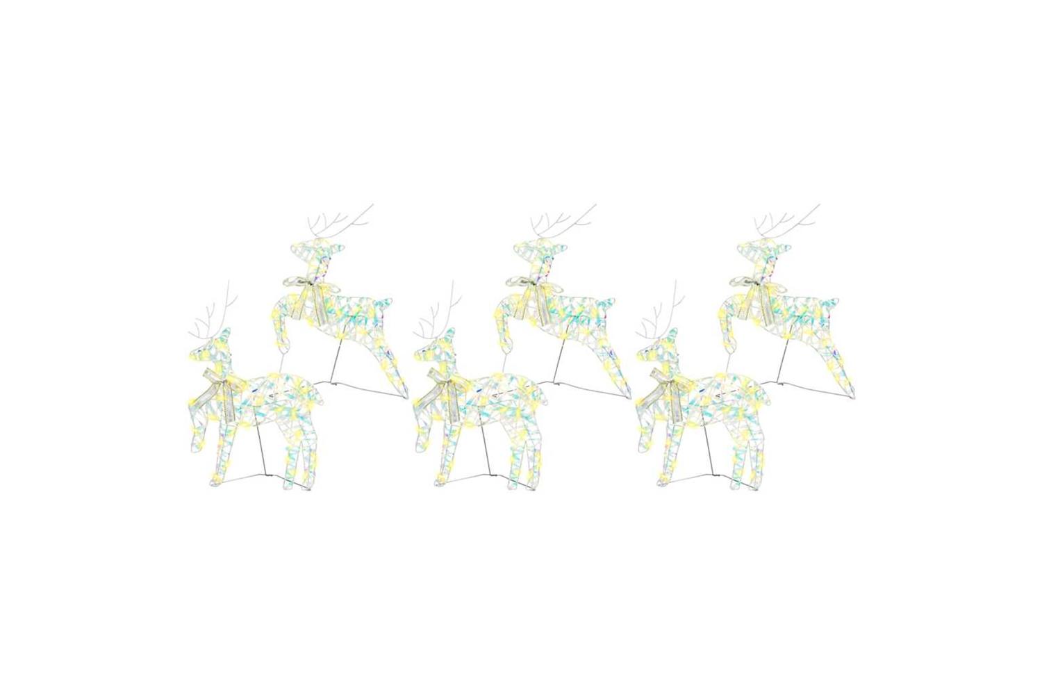 Vidaxl Led Reindeers With 180 Leds 6 Pcs Multicoulur Pet