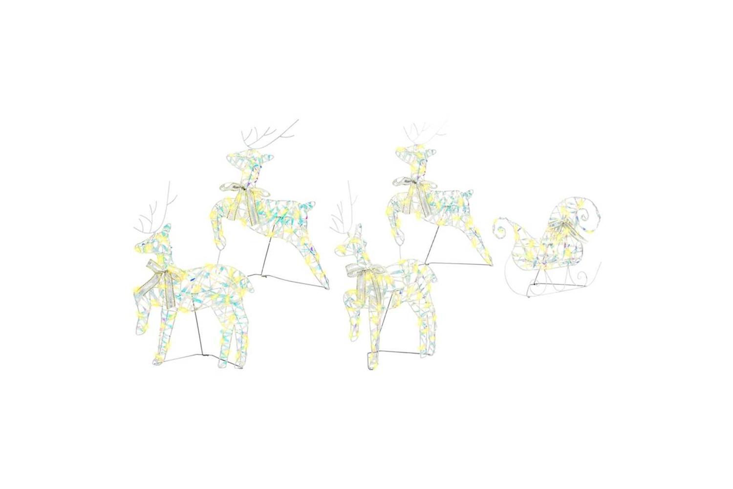 Vidaxl Led Reindeers With 40 Leds 5 Pcs Multicoulur Pet