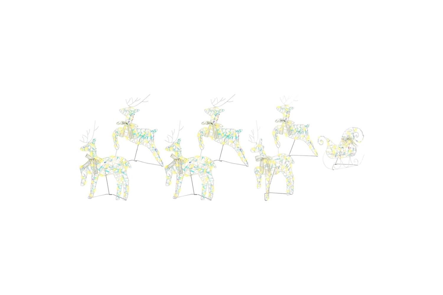 Vidaxl Led Reindeers With 40 Leds 7 Pcs Multicoulur Pet